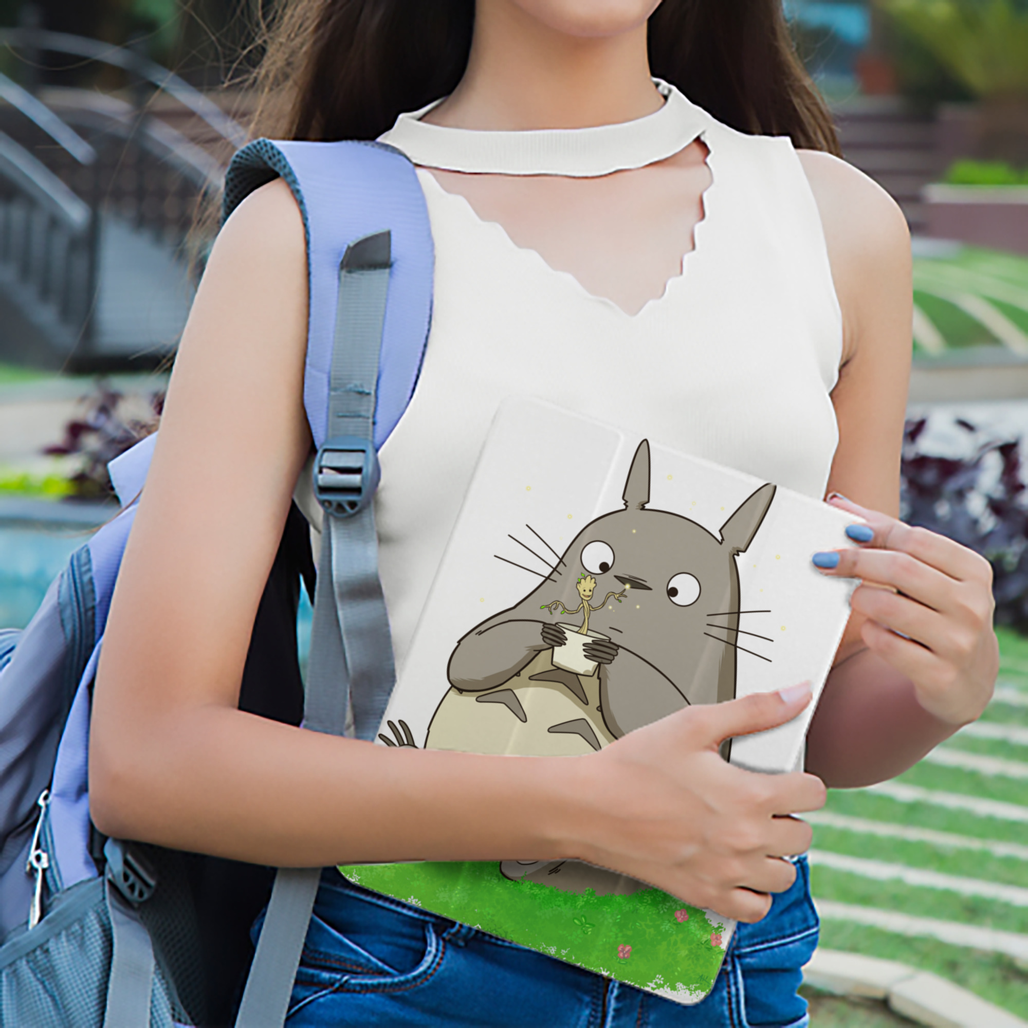 となりのトトロ 草壁メイ 草壁サツキ My Neighbor Totoro Satsuki Kusakabe Mei Kusakabe IPad ケース ペン収納付き 三つ折りスタンド PUレザー×シリコン 対応機種9.5/10.5/10.9インチ