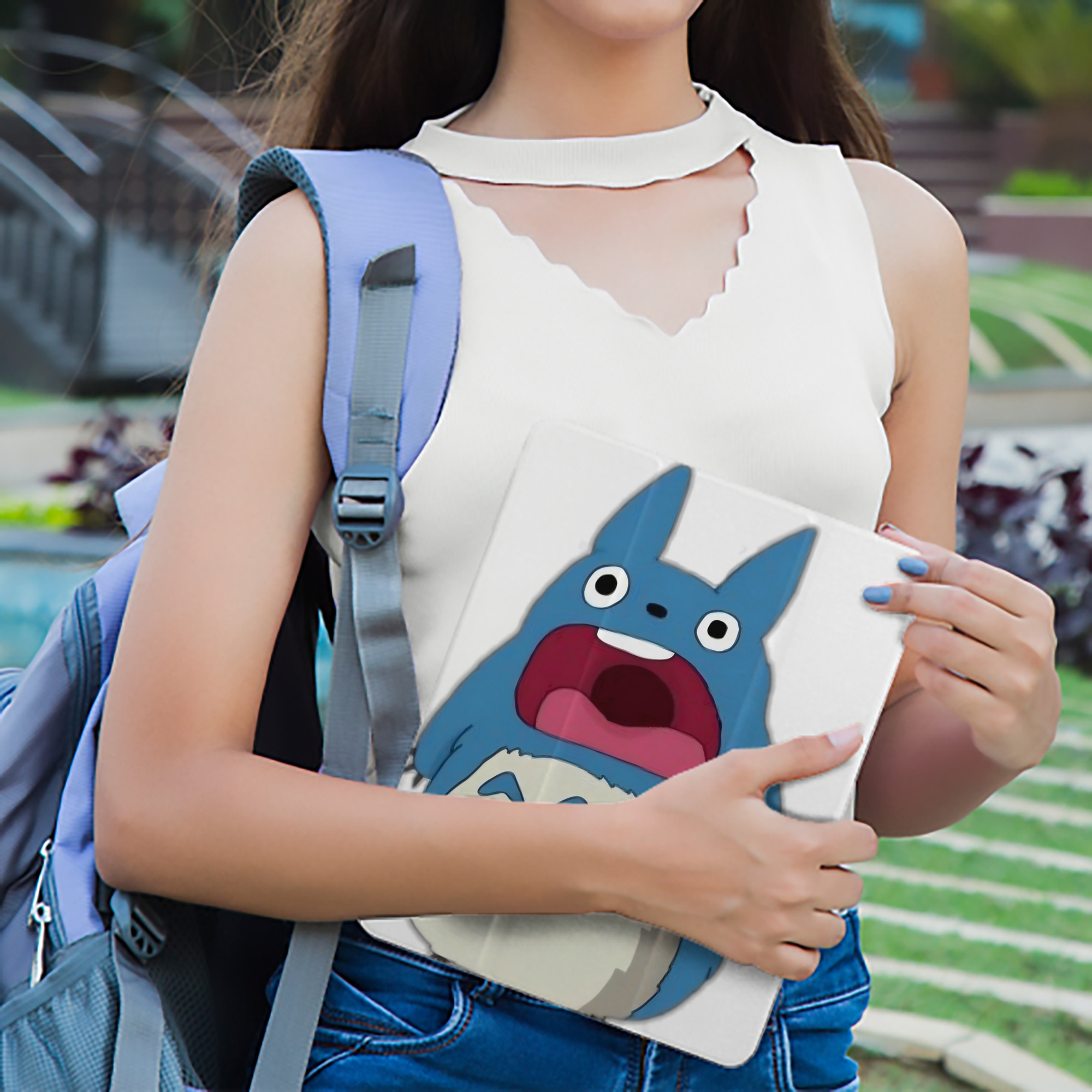 となりのトトロ 草壁メイ 草壁サツキ My Neighbor Totoro Satsuki Kusakabe Mei Kusakabe IPad ケース ペン収納付き 三つ折りスタンド PUレザー×シリコン 対応機種9.5/10.5/10.9インチ