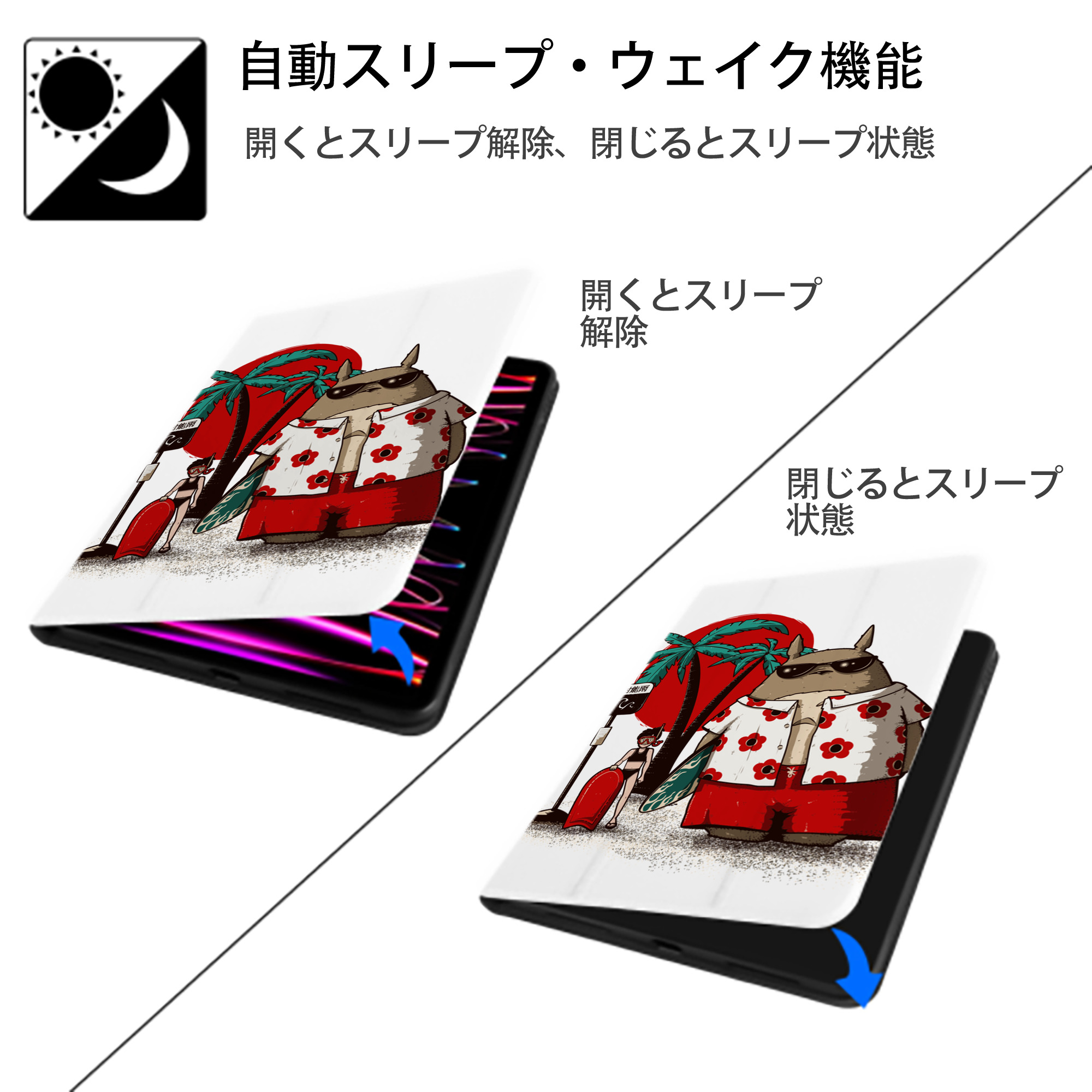 となりのトトロ 草壁メイ 草壁サツキ My Neighbor Totoro Satsuki Kusakabe Mei Kusakabe IPad ケース ペン収納付き 三つ折りスタンド PUレザー×シリコン 対応機種9.5/10.5/10.9インチ