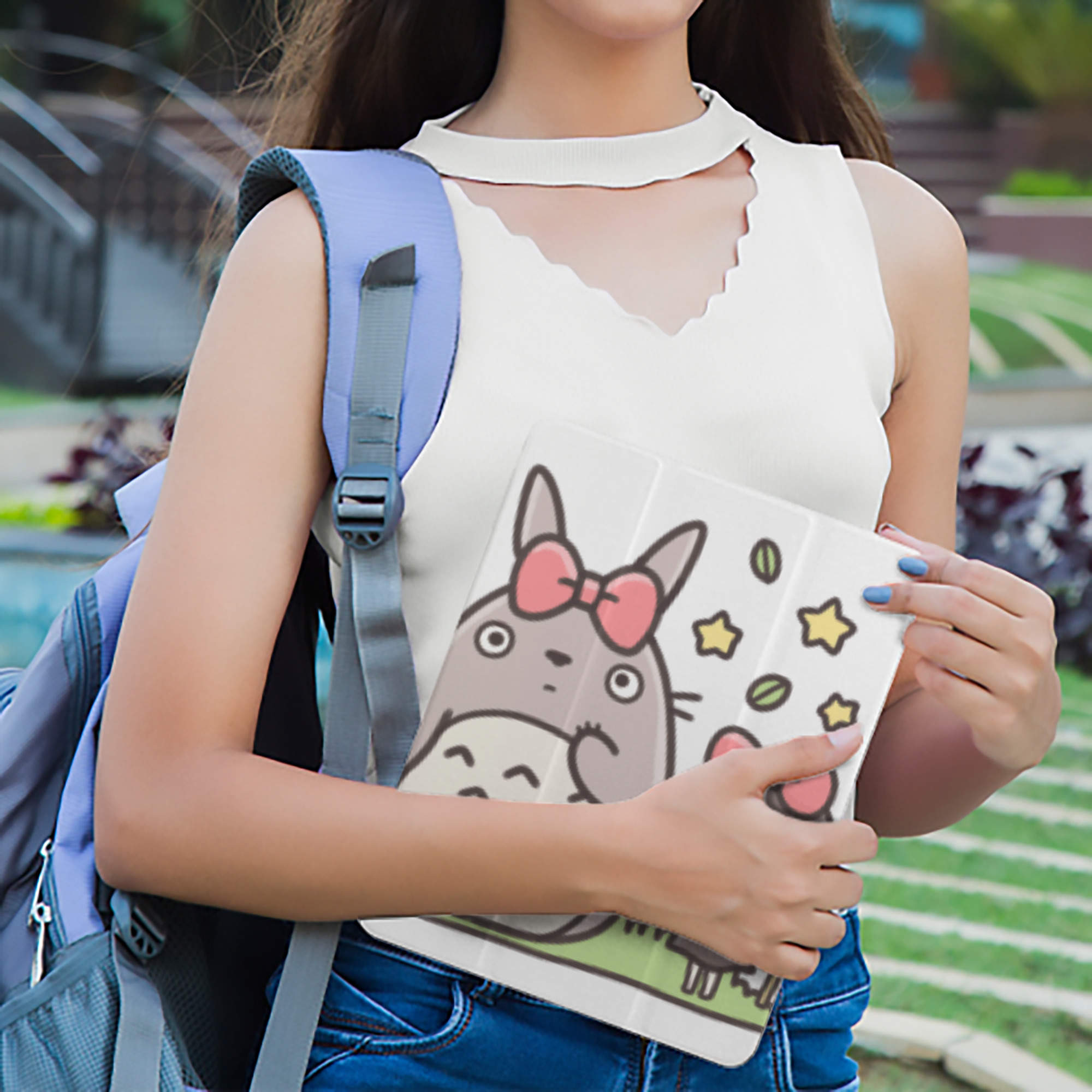となりのトトロ 草壁メイ 草壁サツキ My Neighbor Totoro Satsuki Kusakabe Mei Kusakabe IPad ケース ペン収納付き 三つ折りスタンド PUレザー×シリコン 対応機種9.5/10.5/10.9インチ