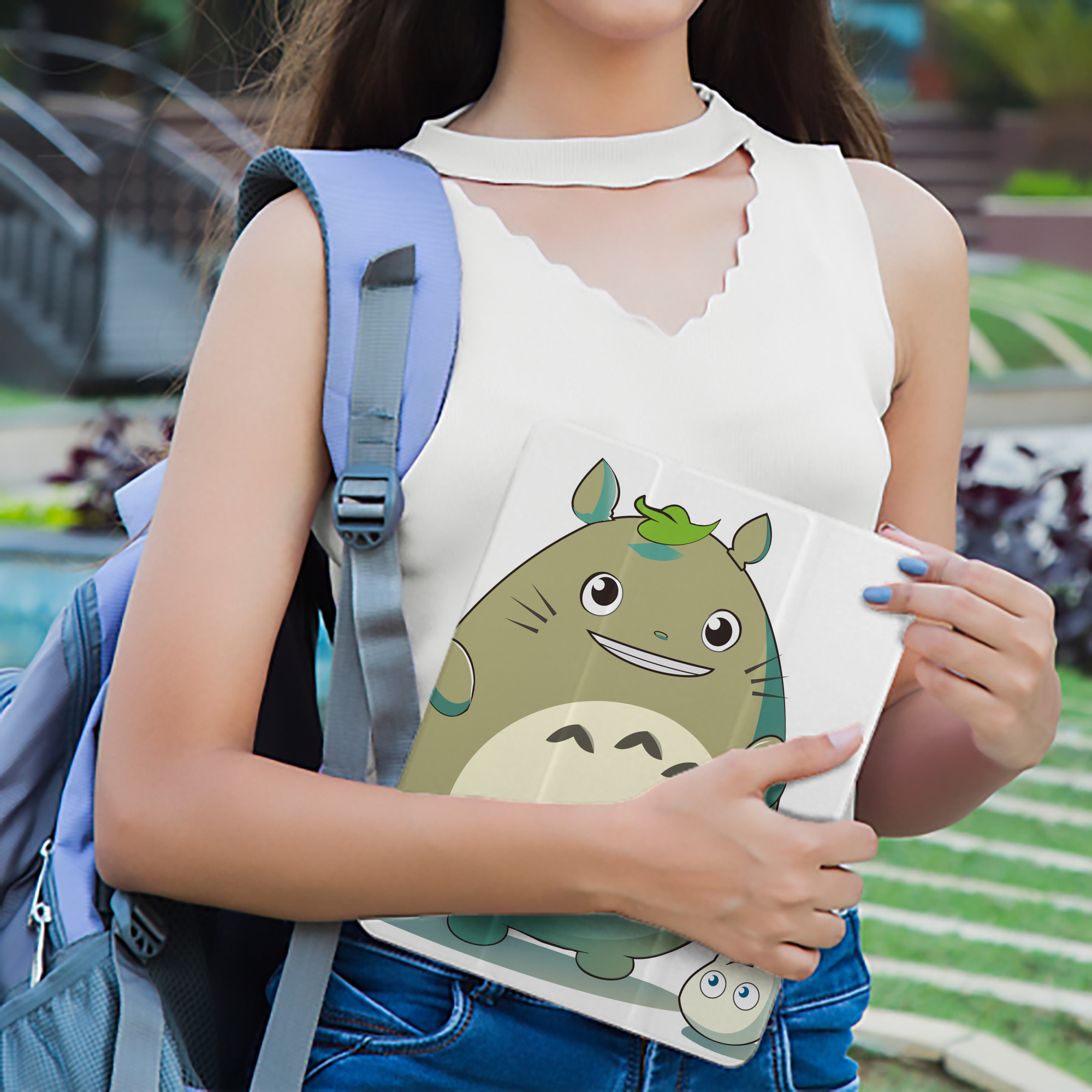 となりのトトロ 草壁メイ 草壁サツキ My Neighbor Totoro Satsuki Kusakabe Mei Kusakabe IPad ケース ペン収納付き 三つ折りスタンド PUレザー×シリコン 対応機種9.5/10.5/10.9インチ