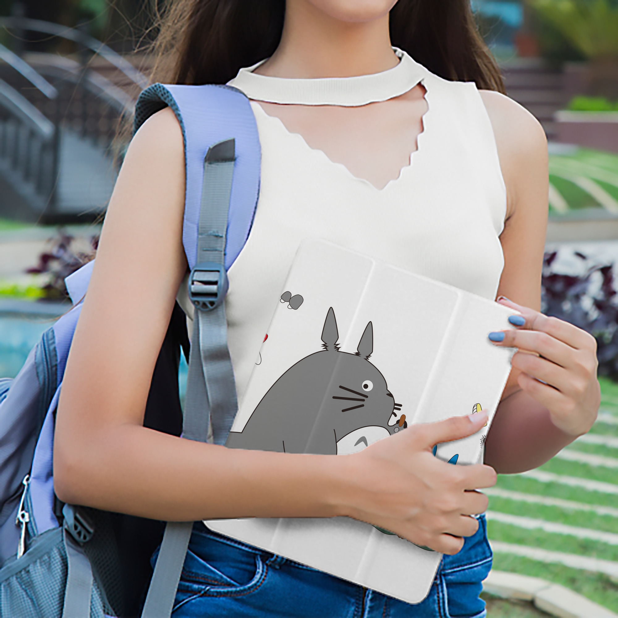 となりのトトロ 草壁メイ 草壁サツキ My Neighbor Totoro Satsuki Kusakabe Mei Kusakabe IPad ケース ペン収納付き 三つ折りスタンド PUレザー×シリコン 対応機種9.5/10.5/10.9インチ