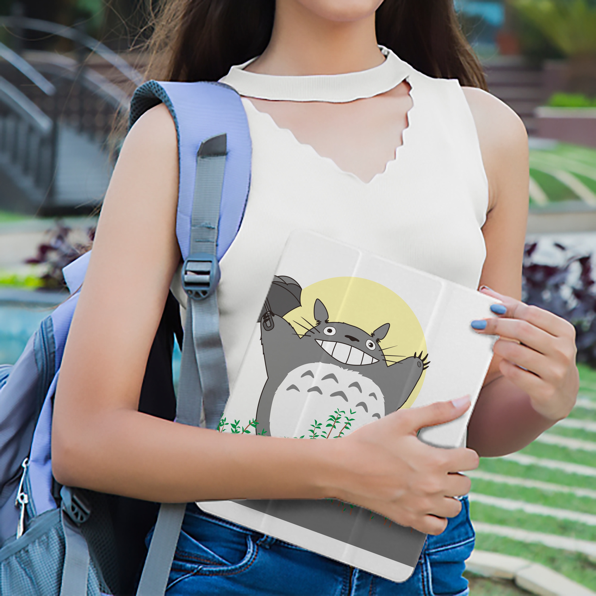 となりのトトロ 草壁メイ 草壁サツキ My Neighbor Totoro Satsuki Kusakabe Mei Kusakabe IPad ケース ペン収納付き 三つ折りスタンド PUレザー×シリコン 対応機種9.5/10.5/10.9インチ
