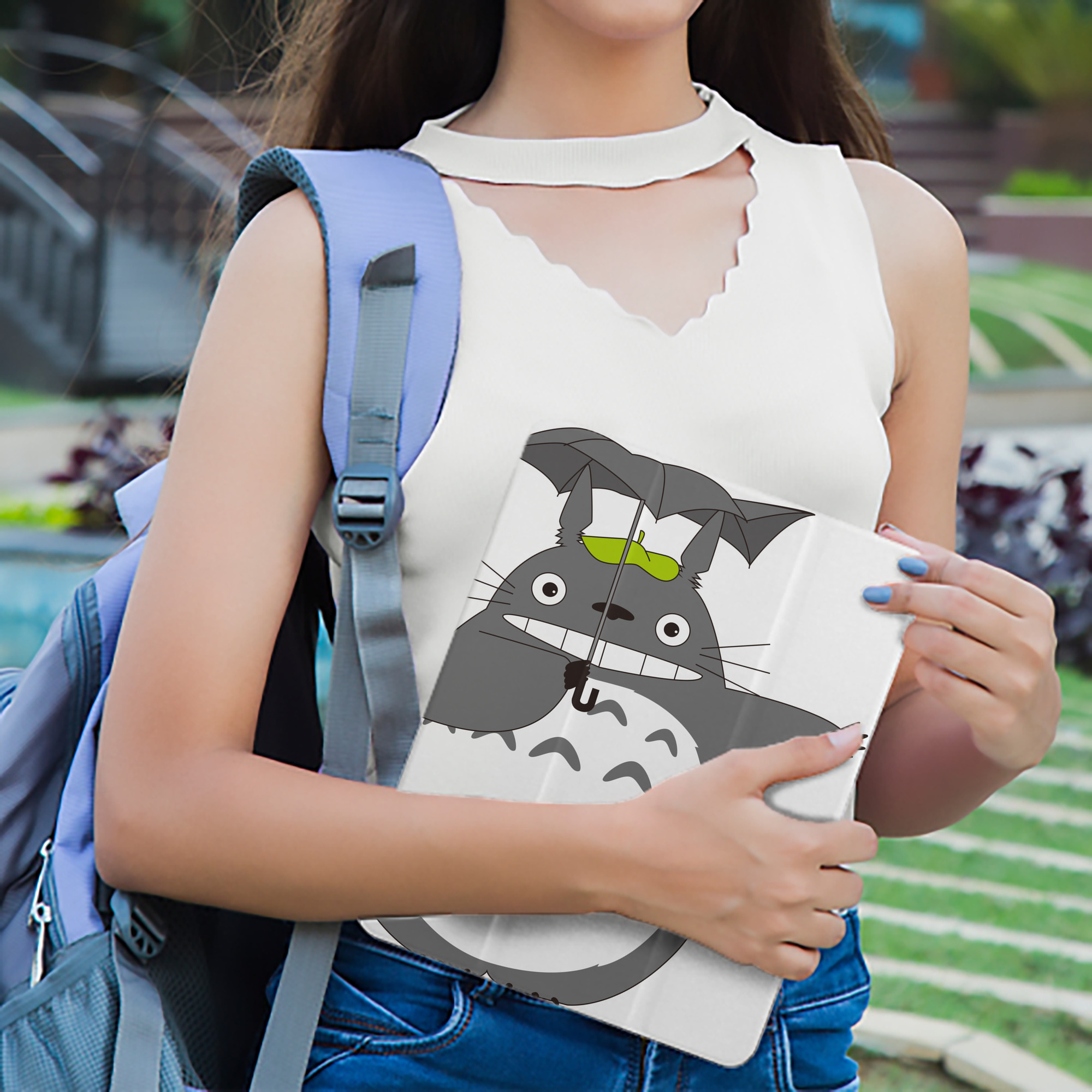となりのトトロ 草壁メイ 草壁サツキ My Neighbor Totoro Satsuki Kusakabe Mei Kusakabe IPad ケース ペン収納付き 三つ折りスタンド PUレザー×シリコン 対応機種9.5/10.5/10.9インチ