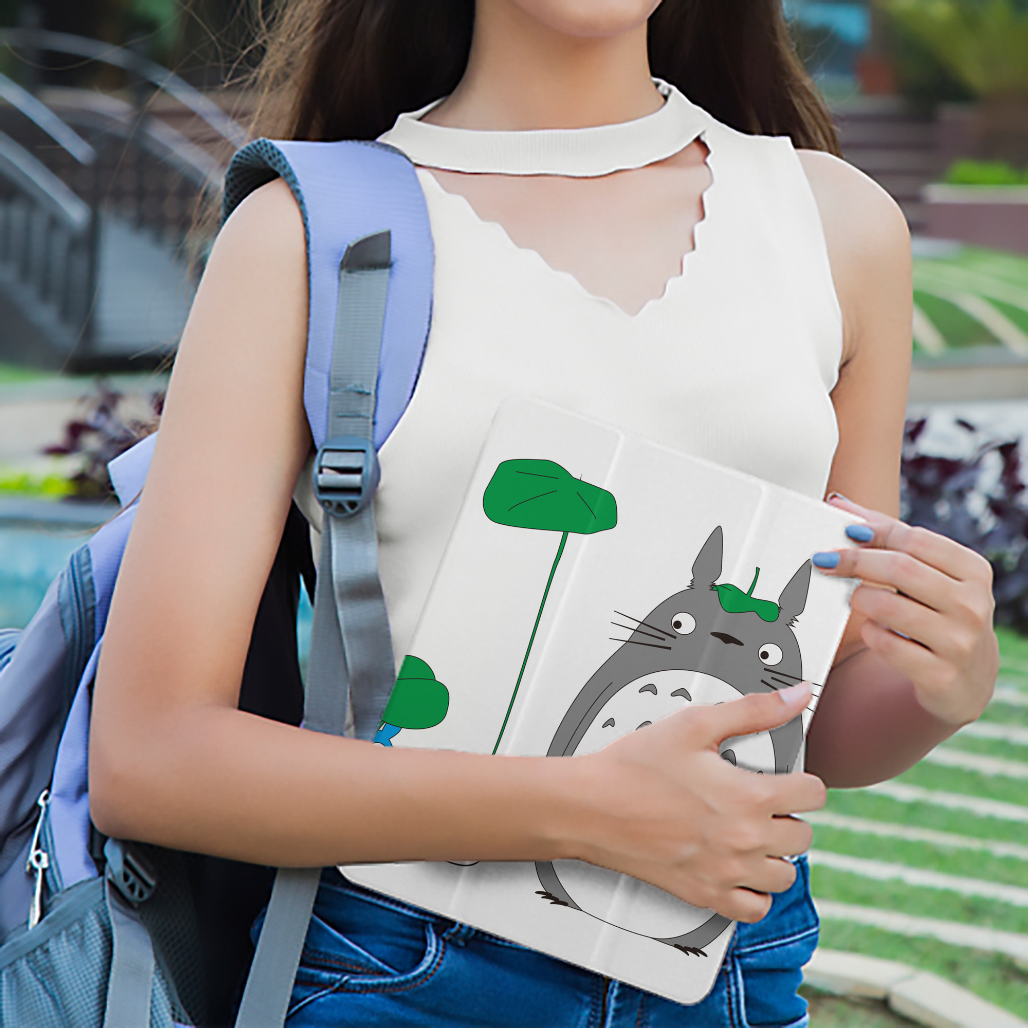 となりのトトロ 草壁メイ 草壁サツキ My Neighbor Totoro Satsuki Kusakabe Mei Kusakabe IPad ケース ペン収納付き 三つ折りスタンド PUレザー×シリコン 対応機種9.5/10.5/10.9インチ