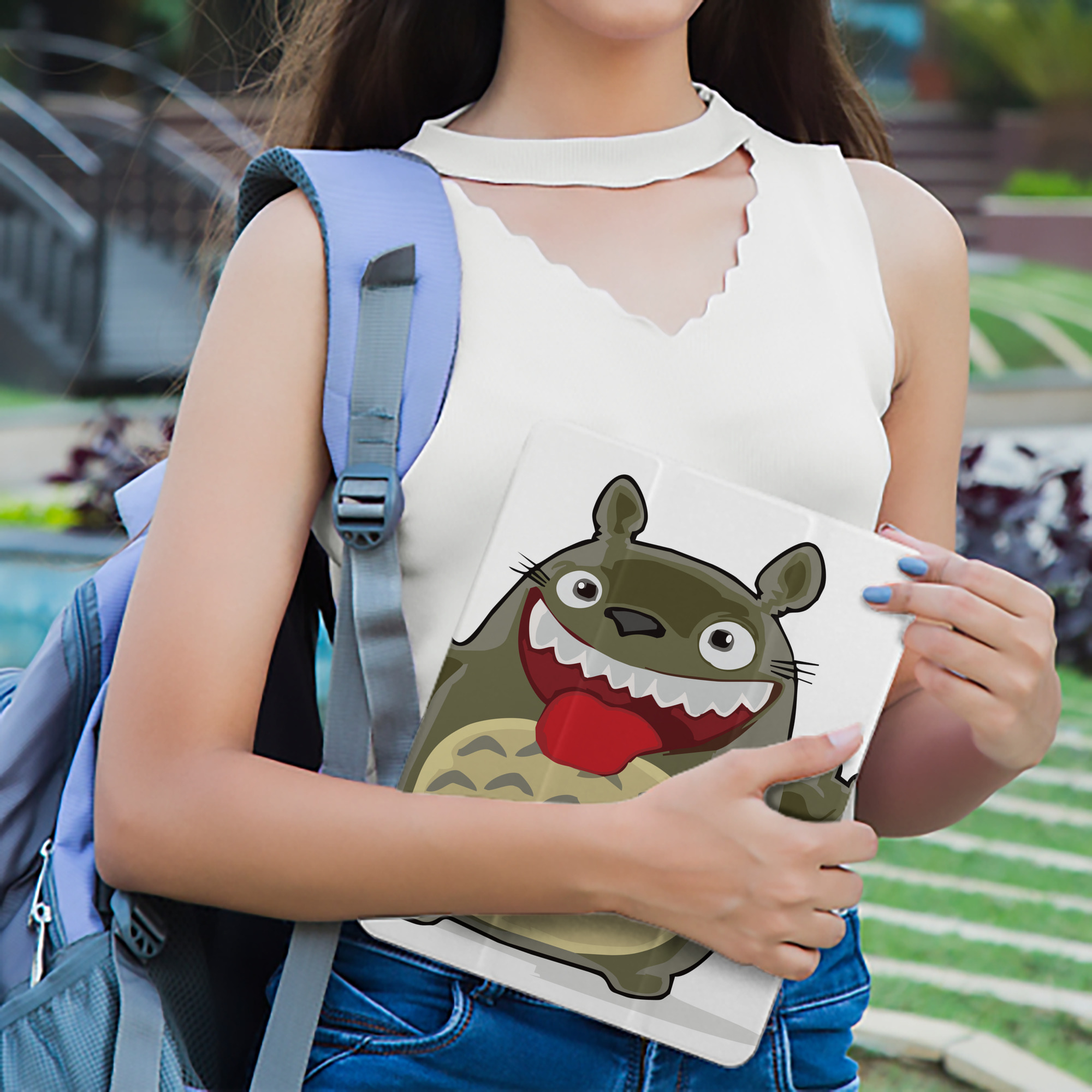 となりのトトロ 草壁メイ 草壁サツキ My Neighbor Totoro Satsuki Kusakabe Mei Kusakabe IPad ケース ペン収納付き 三つ折りスタンド PUレザー×シリコン 対応機種9.5/10.5/10.9インチ