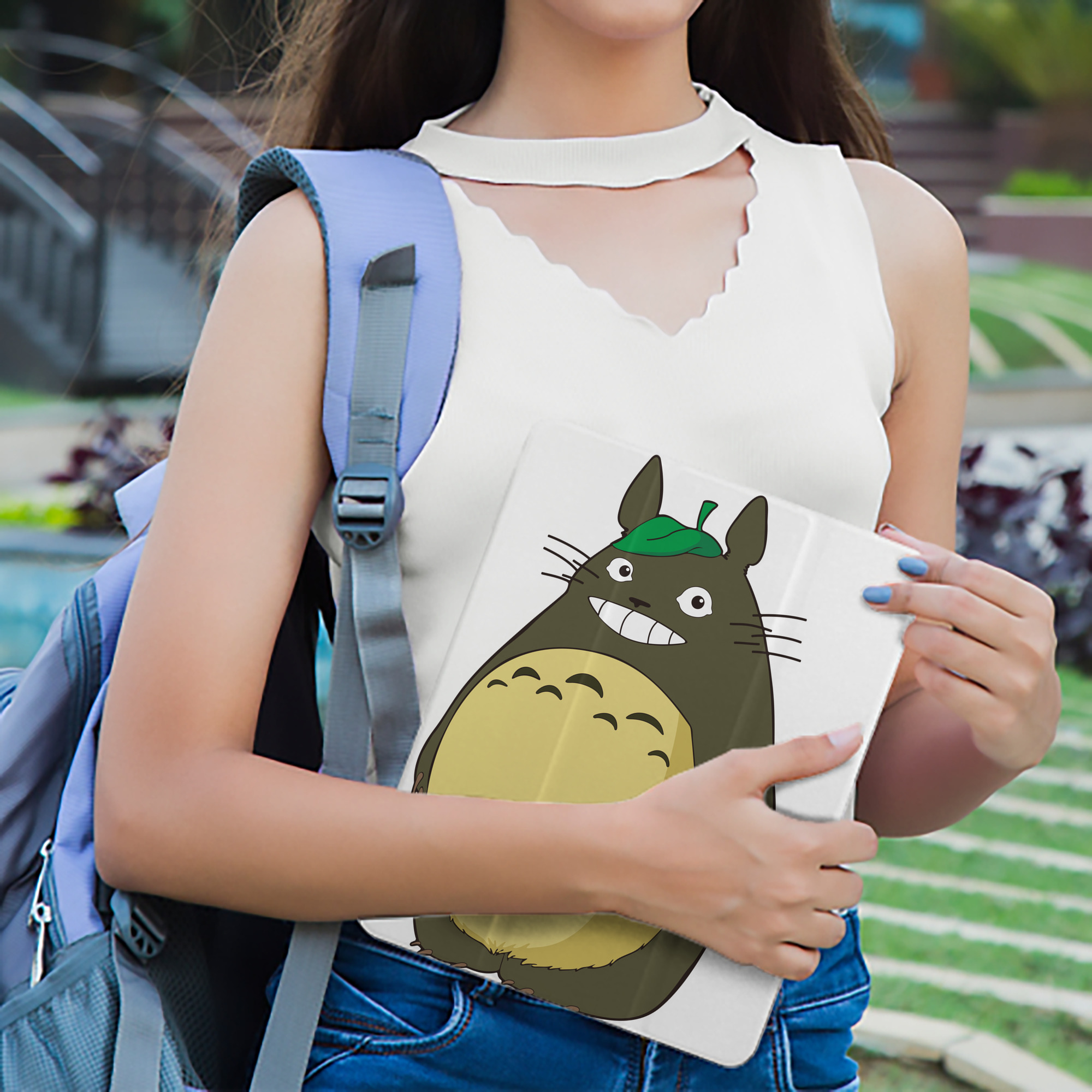 となりのトトロ 草壁メイ 草壁サツキ My Neighbor Totoro Satsuki Kusakabe Mei Kusakabe IPad ケース ペン収納付き 三つ折りスタンド PUレザー×シリコン 対応機種9.5/10.5/10.9インチ