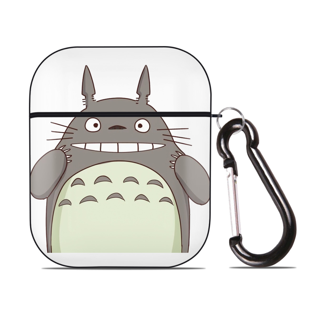 （画像用） となりのトトロ 草壁メイ 草壁サツキ My Neighbor Totoro Satsuki Kusakabe Mei Kusakabe AirPods 第2世代保護ケース ハードシェル ブラック 耐衝撃・防指紋・カラビナ付き