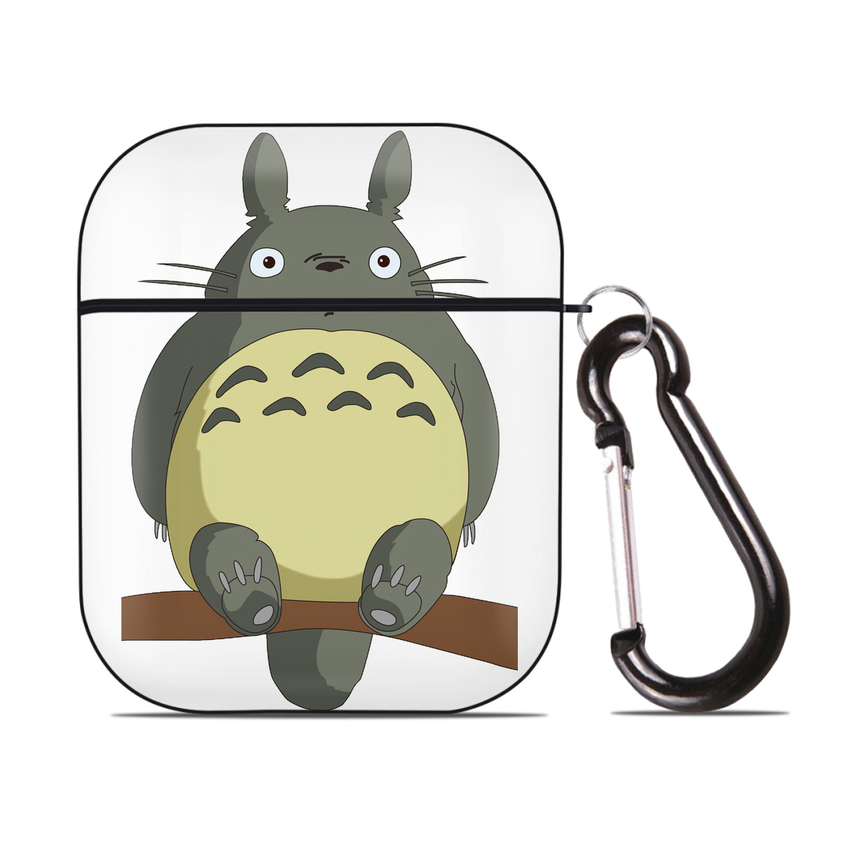 （画像用） となりのトトロ 草壁メイ 草壁サツキ My Neighbor Totoro Satsuki Kusakabe Mei Kusakabe AirPods 第2世代保護ケース ハードシェル ブラック 耐衝撃・防指紋・カラビナ付き