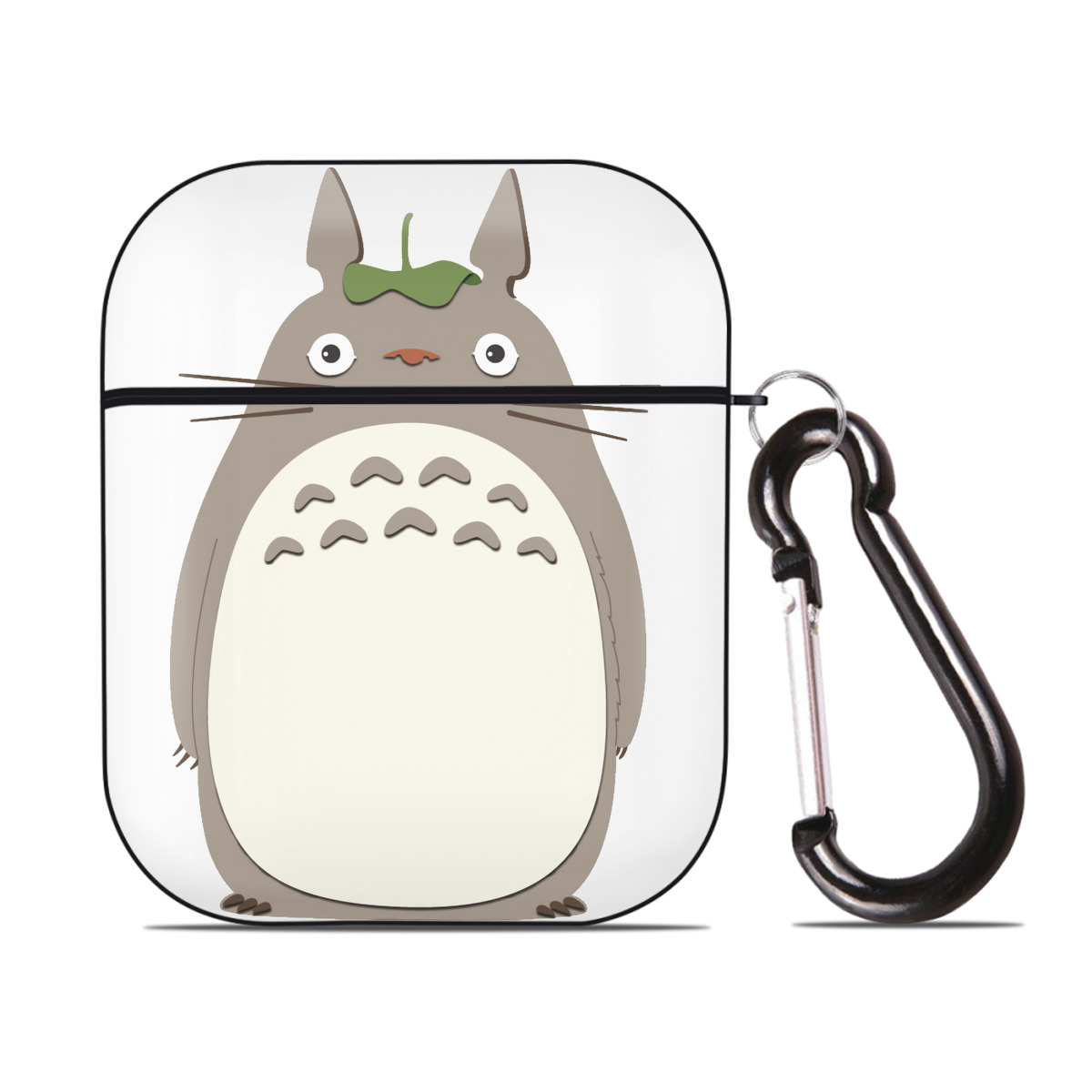 （画像用） となりのトトロ 草壁メイ 草壁サツキ My Neighbor Totoro Satsuki Kusakabe Mei Kusakabe AirPods 第2世代保護ケース ハードシェル ブラック 耐衝撃・防指紋・カラビナ付き