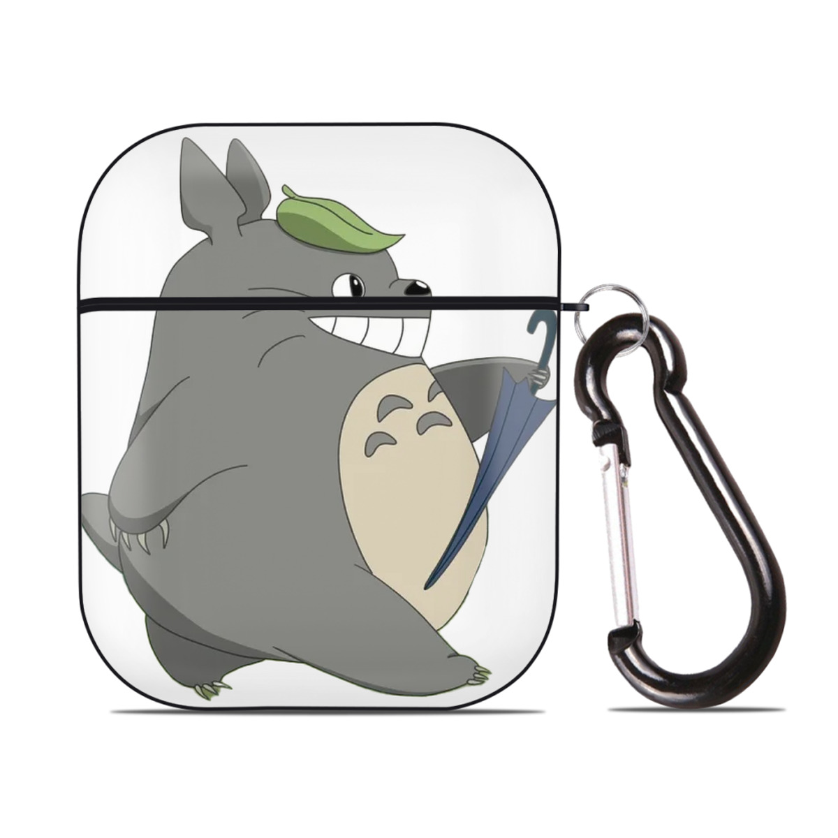 （画像用） となりのトトロ 草壁メイ 草壁サツキ My Neighbor Totoro Satsuki Kusakabe Mei Kusakabe AirPods 第2世代保護ケース ハードシェル ブラック 耐衝撃・防指紋・カラビナ付き