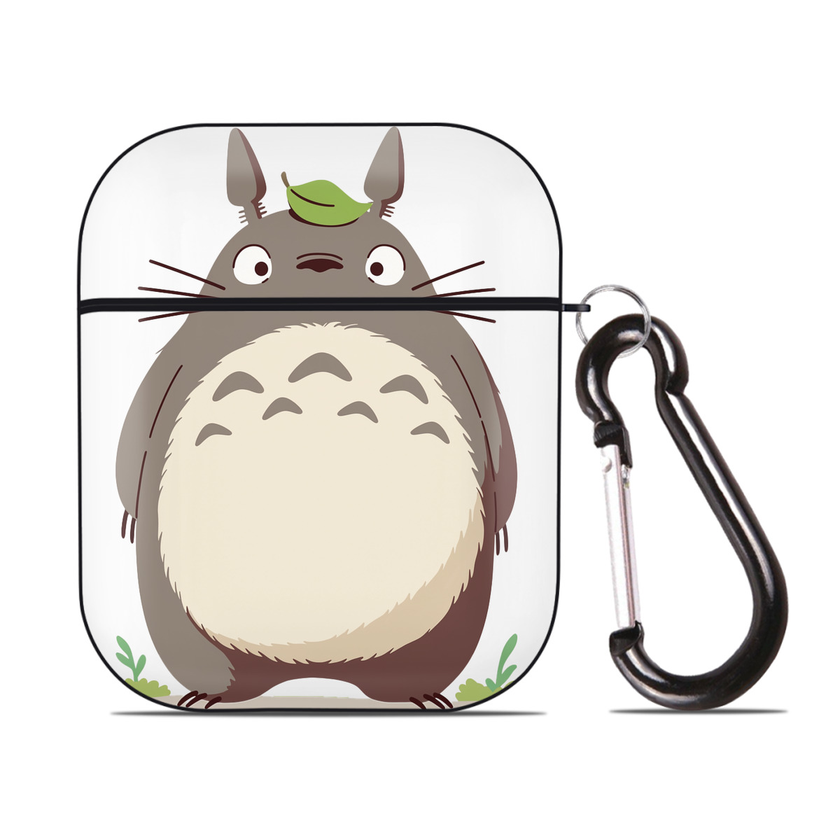 （画像用） となりのトトロ 草壁メイ 草壁サツキ My Neighbor Totoro Satsuki Kusakabe Mei Kusakabe AirPods 第2世代保護ケース ハードシェル ブラック 耐衝撃・防指紋・カラビナ付き