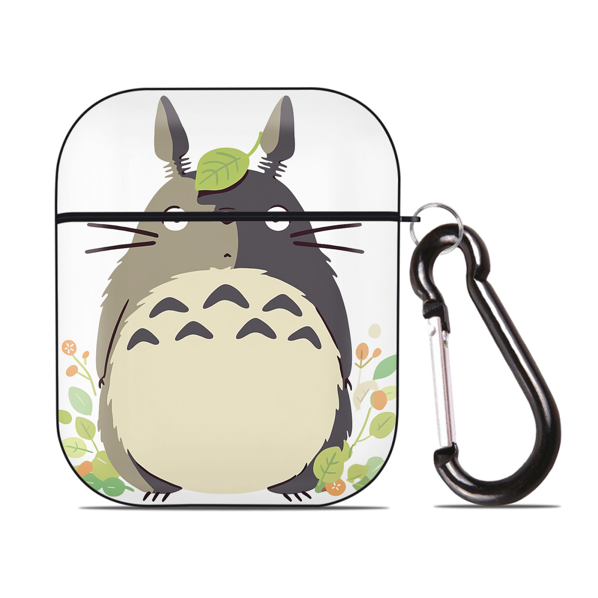 （画像用） となりのトトロ 草壁メイ 草壁サツキ My Neighbor Totoro Satsuki Kusakabe Mei Kusakabe AirPods 第2世代保護ケース ハードシェル ブラック 耐衝撃・防指紋・カラビナ付き