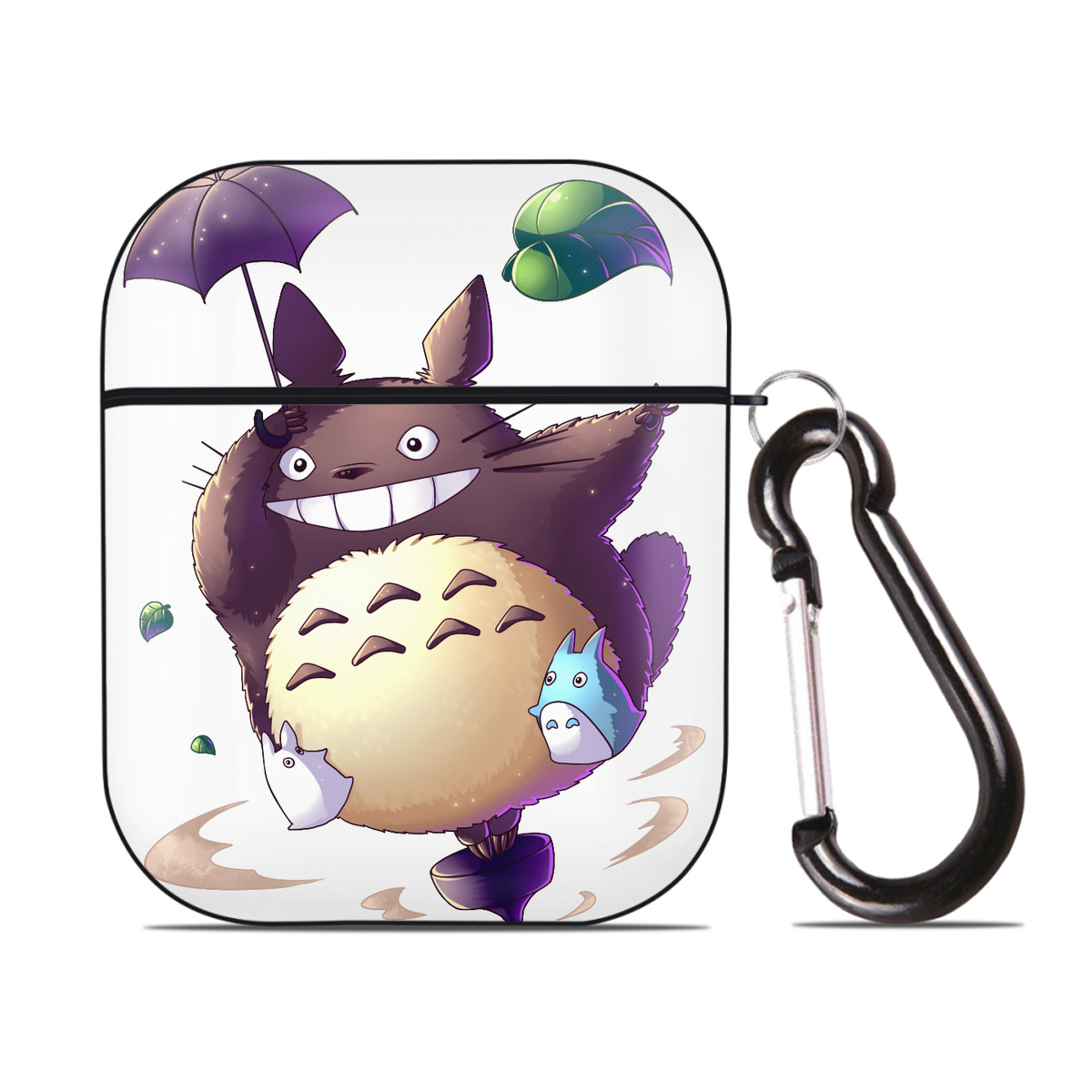 （画像用） となりのトトロ 草壁メイ 草壁サツキ My Neighbor Totoro Satsuki Kusakabe Mei Kusakabe AirPods 第2世代保護ケース ハードシェル ブラック 耐衝撃・防指紋・カラビナ付き