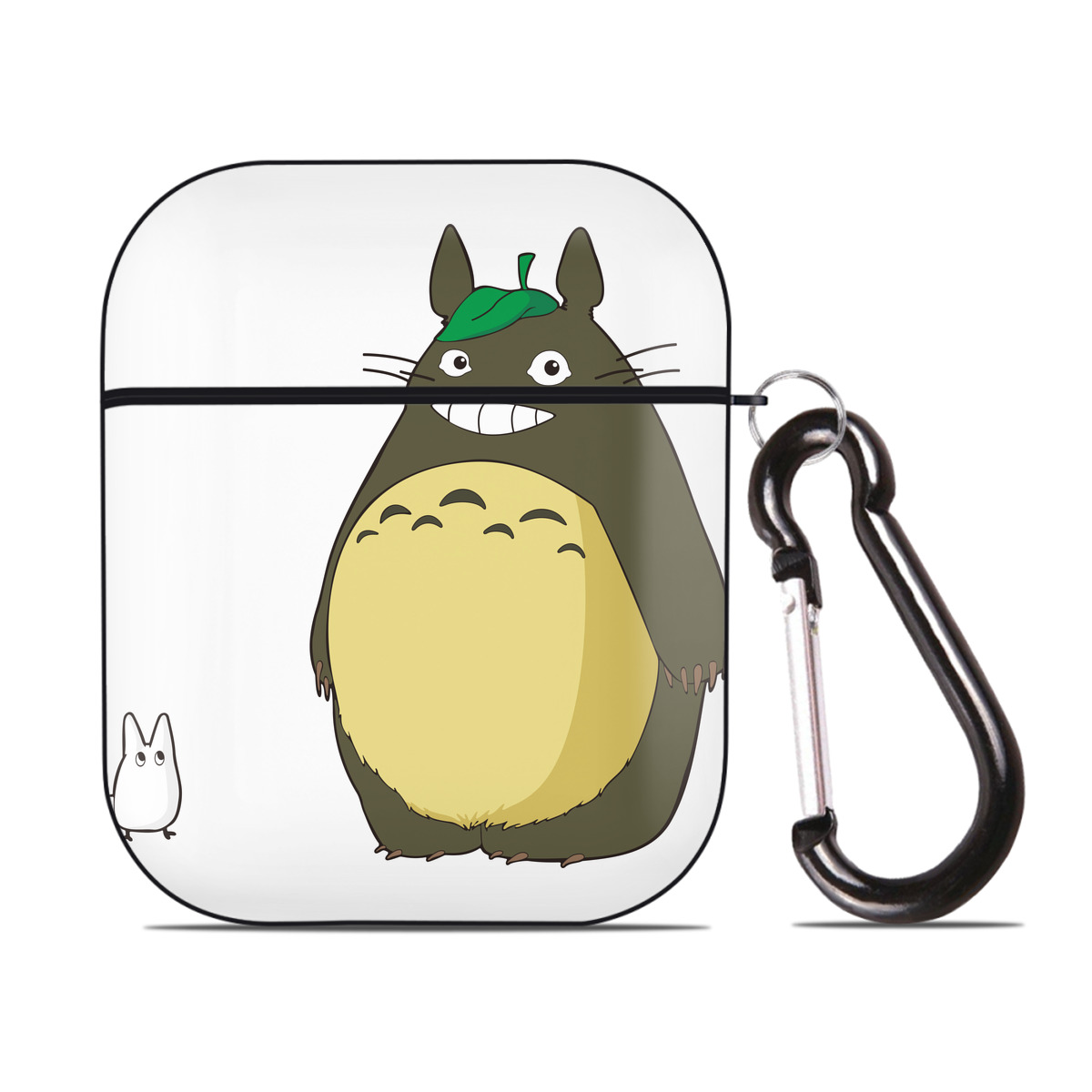（画像用） となりのトトロ 草壁メイ 草壁サツキ My Neighbor Totoro Satsuki Kusakabe Mei Kusakabe AirPods 第2世代保護ケース ハードシェル ブラック 耐衝撃・防指紋・カラビナ付き