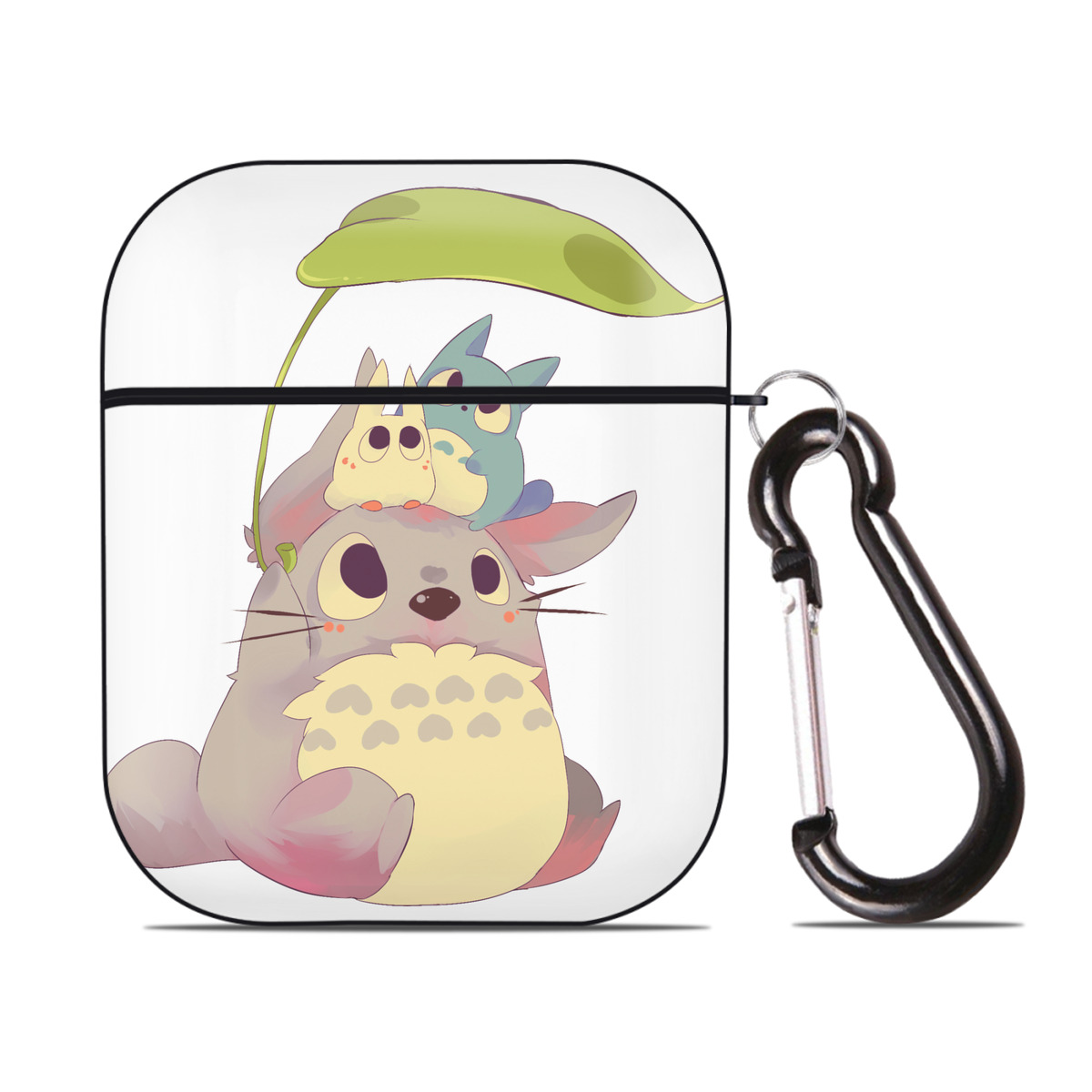 （画像用） となりのトトロ 草壁メイ 草壁サツキ My Neighbor Totoro Satsuki Kusakabe Mei Kusakabe AirPods 第2世代保護ケース ハードシェル ブラック 耐衝撃・防指紋・カラビナ付き