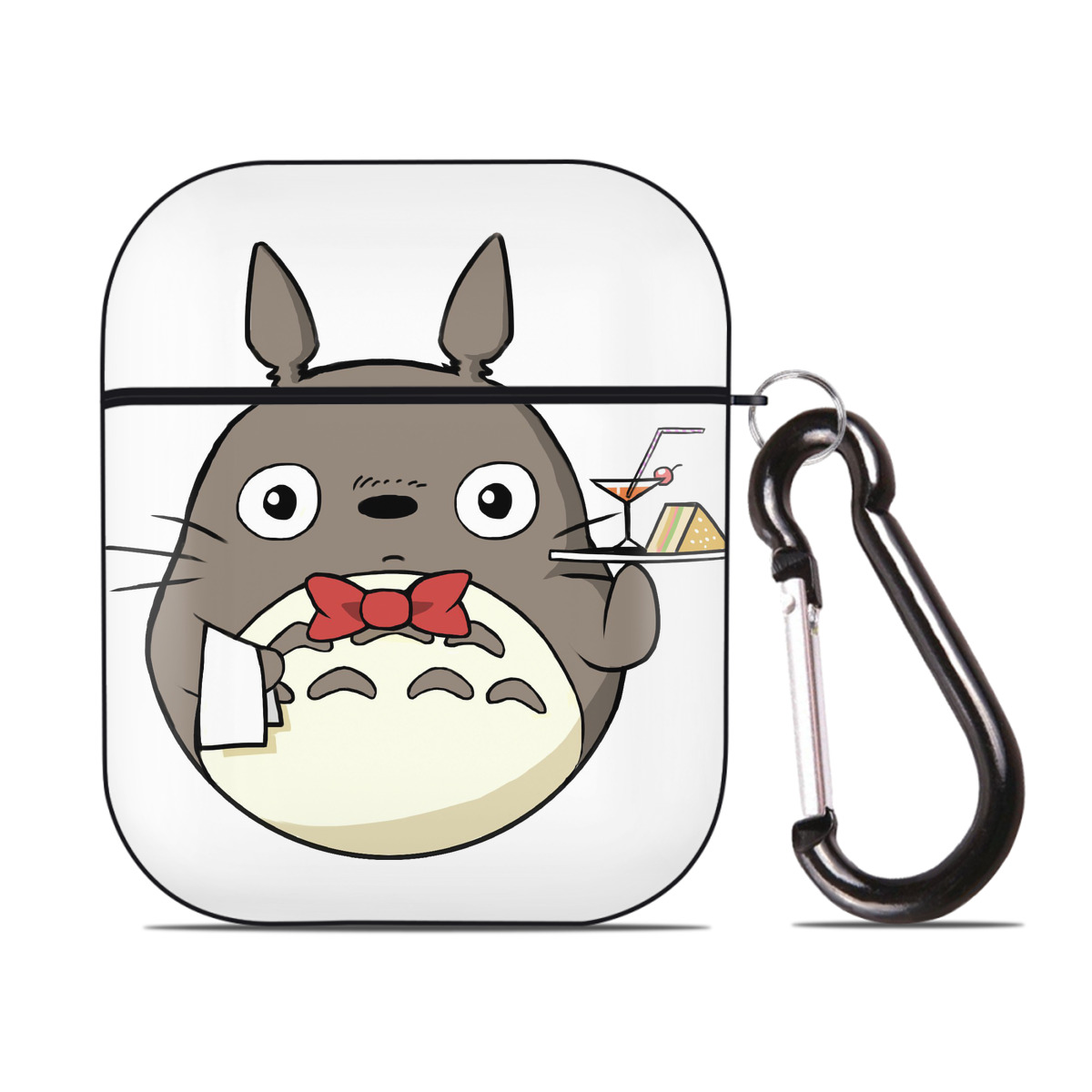 （画像用） となりのトトロ 草壁メイ 草壁サツキ My Neighbor Totoro Satsuki Kusakabe Mei Kusakabe AirPods 第2世代保護ケース ハードシェル ブラック 耐衝撃・防指紋・カラビナ付き
