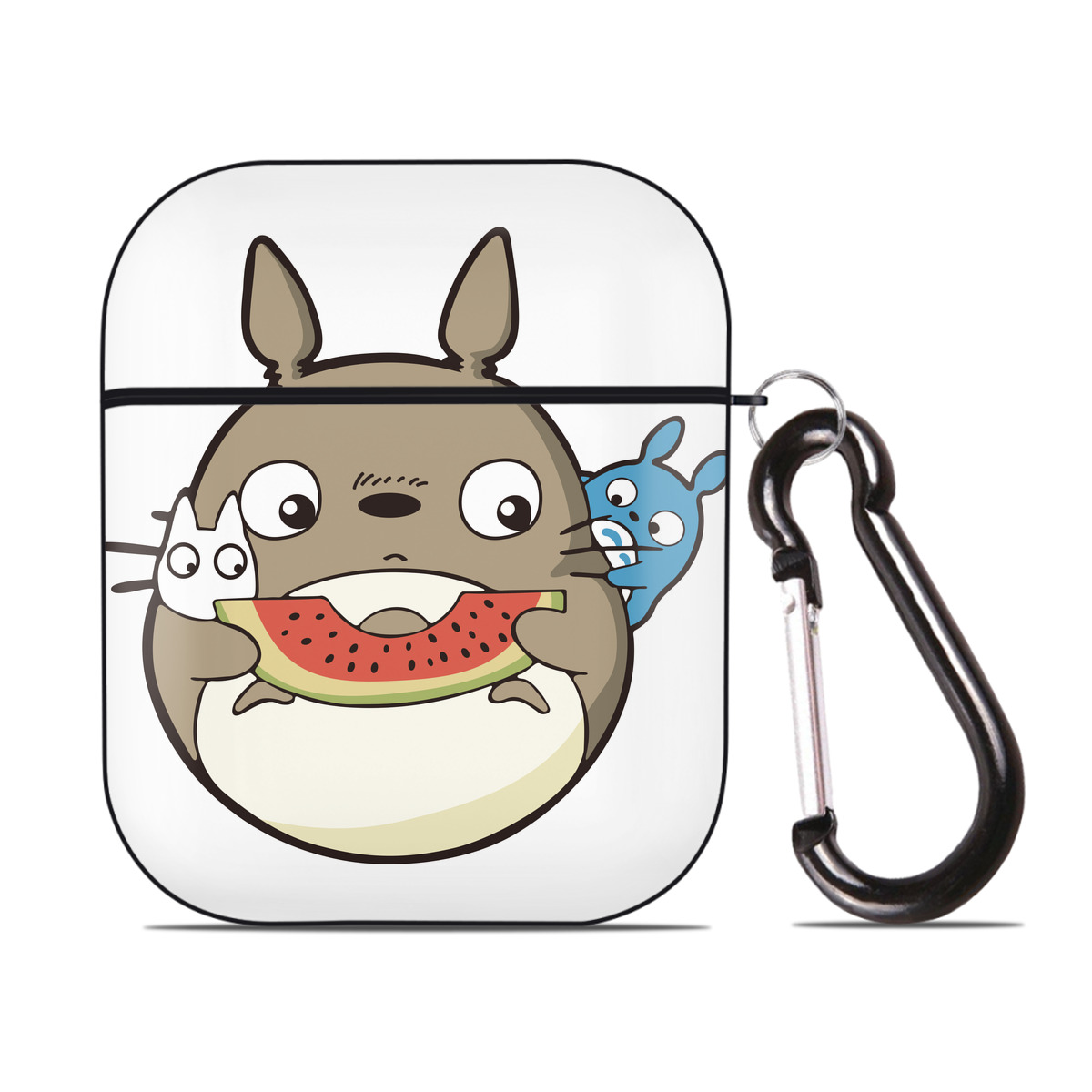 （画像用） となりのトトロ 草壁メイ 草壁サツキ My Neighbor Totoro Satsuki Kusakabe Mei Kusakabe AirPods 第2世代保護ケース ハードシェル ブラック 耐衝撃・防指紋・カラビナ付き