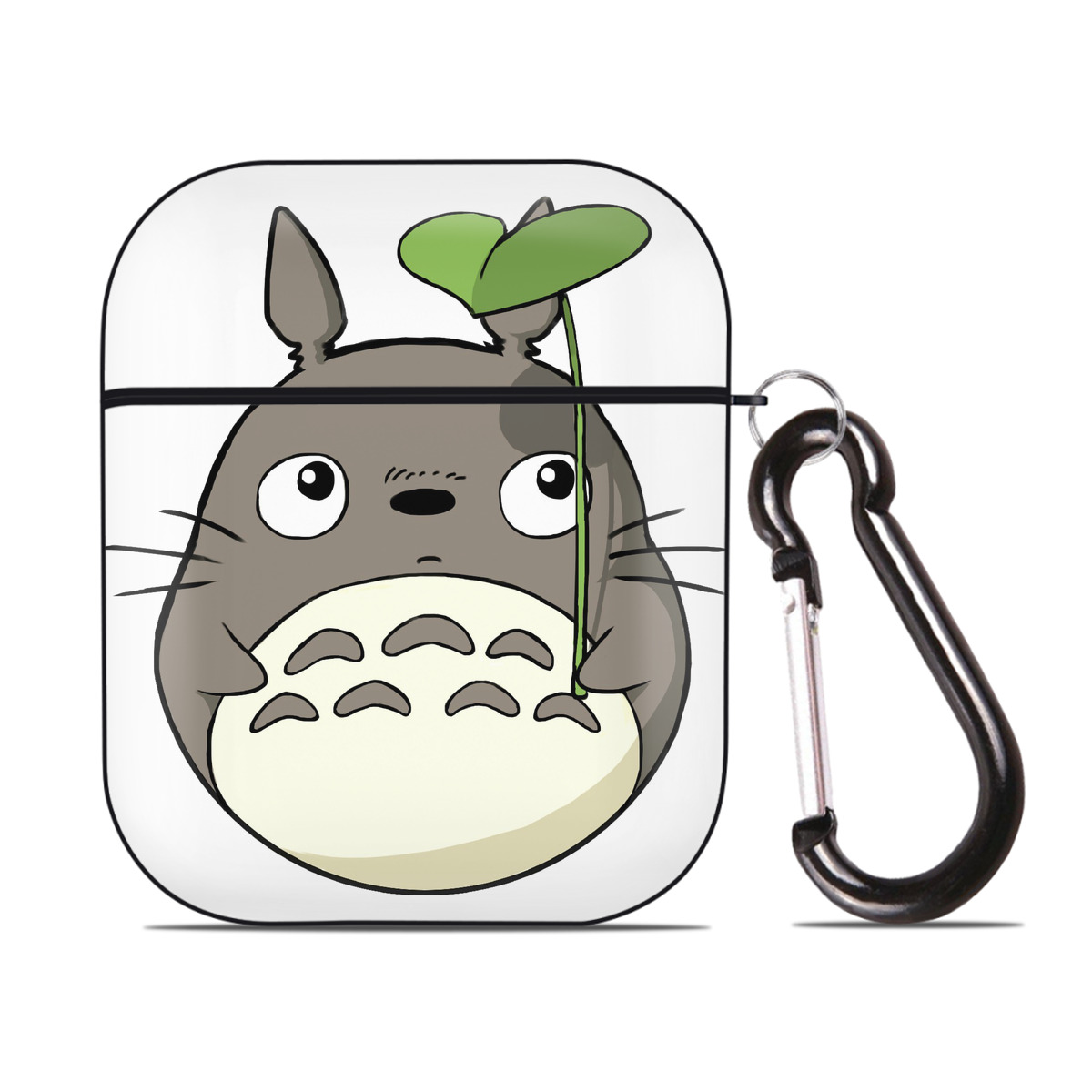 （画像用） となりのトトロ 草壁メイ 草壁サツキ My Neighbor Totoro Satsuki Kusakabe Mei Kusakabe AirPods 第2世代保護ケース ハードシェル ブラック 耐衝撃・防指紋・カラビナ付き