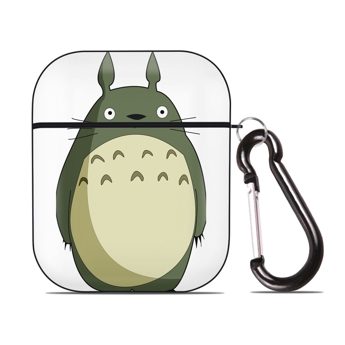 （画像用） となりのトトロ 草壁メイ 草壁サツキ My Neighbor Totoro Satsuki Kusakabe Mei Kusakabe AirPods 第2世代保護ケース ハードシェル ブラック 耐衝撃・防指紋・カラビナ付き