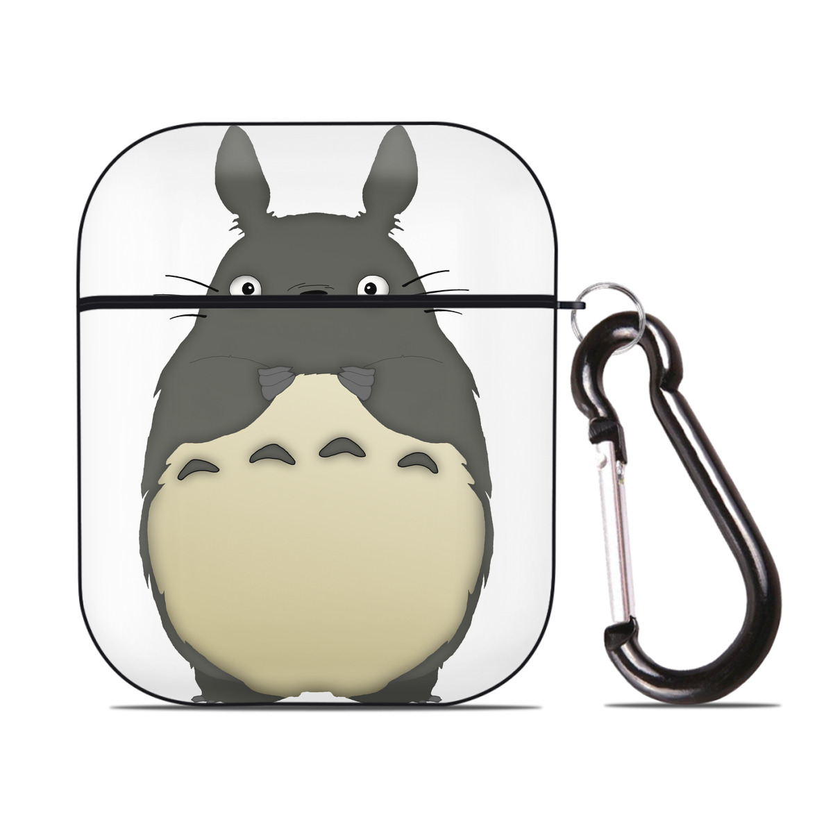 （画像用） となりのトトロ 草壁メイ 草壁サツキ My Neighbor Totoro Satsuki Kusakabe Mei Kusakabe AirPods 第2世代保護ケース ハードシェル ブラック 耐衝撃・防指紋・カラビナ付き