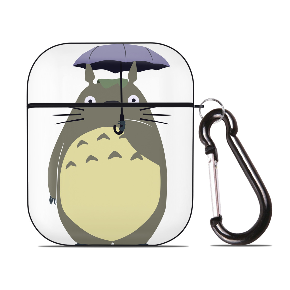 （画像用） となりのトトロ 草壁メイ 草壁サツキ My Neighbor Totoro Satsuki Kusakabe Mei Kusakabe AirPods 第2世代保護ケース ハードシェル ブラック 耐衝撃・防指紋・カラビナ付き