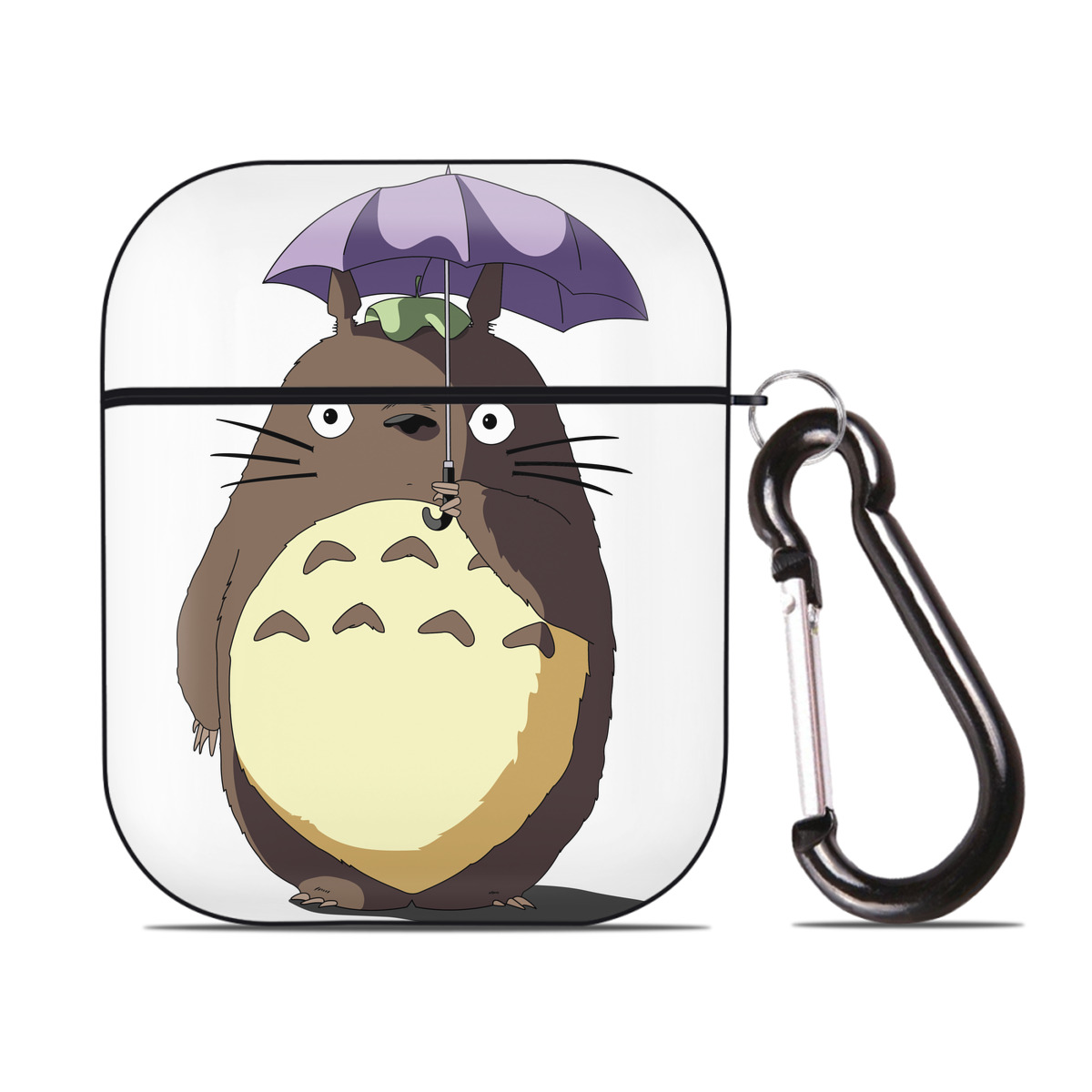 （画像用） となりのトトロ 草壁メイ 草壁サツキ My Neighbor Totoro Satsuki Kusakabe Mei Kusakabe AirPods 第2世代保護ケース ハードシェル ブラック 耐衝撃・防指紋・カラビナ付き