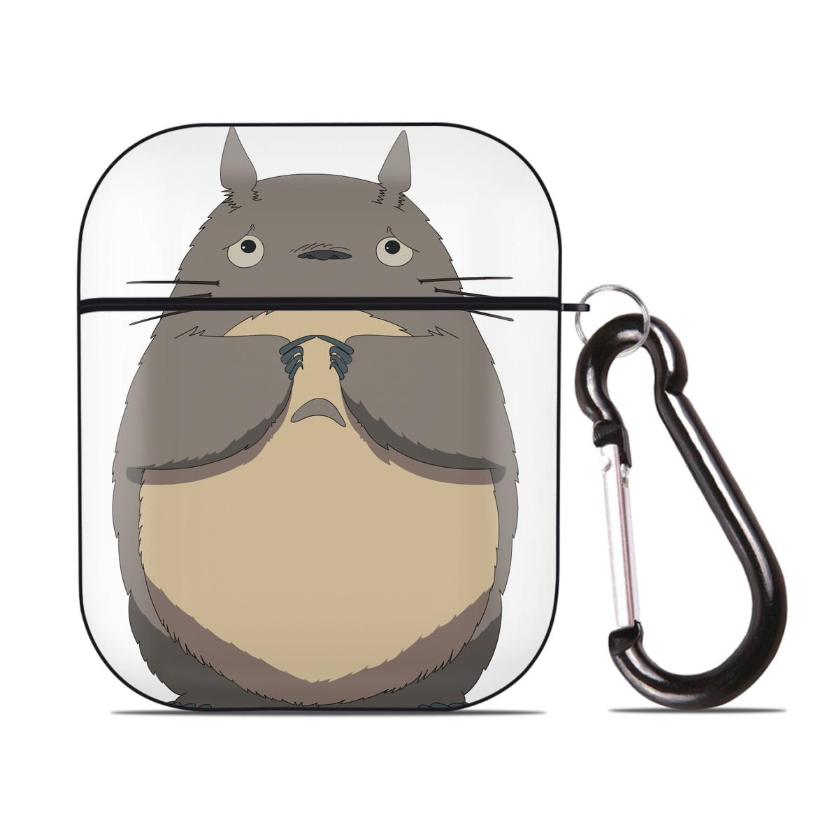 （画像用） となりのトトロ 草壁メイ 草壁サツキ My Neighbor Totoro Satsuki Kusakabe Mei Kusakabe AirPods 第2世代保護ケース ハードシェル ブラック 耐衝撃・防指紋・カラビナ付き