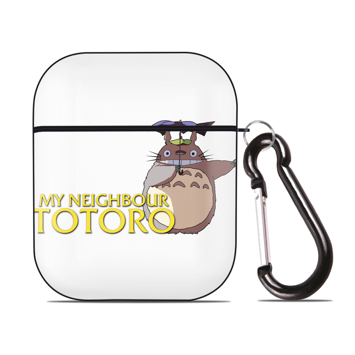 （画像用） となりのトトロ 草壁メイ 草壁サツキ My Neighbor Totoro Satsuki Kusakabe Mei Kusakabe AirPods 第2世代保護ケース ハードシェル ブラック 耐衝撃・防指紋・カラビナ付き