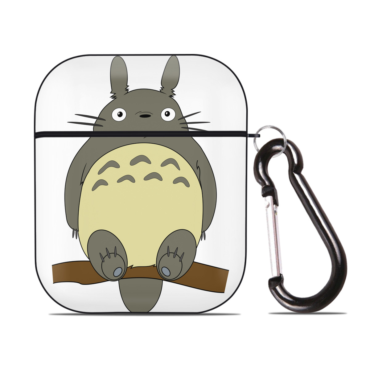 （画像用） となりのトトロ 草壁メイ 草壁サツキ My Neighbor Totoro Satsuki Kusakabe Mei Kusakabe AirPods 第2世代保護ケース ハードシェル ブラック 耐衝撃・防指紋・カラビナ付き