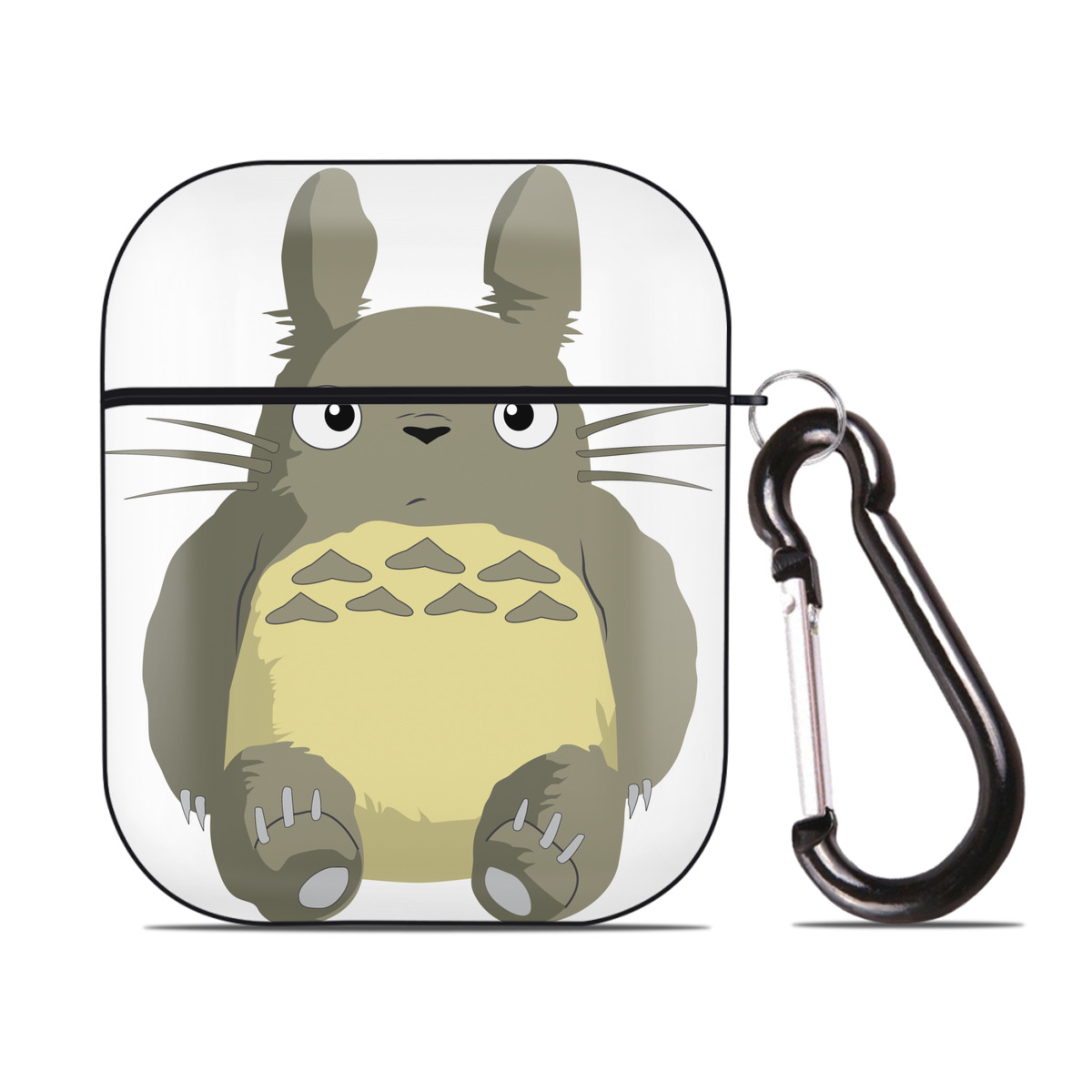 （画像用） となりのトトロ 草壁メイ 草壁サツキ My Neighbor Totoro Satsuki Kusakabe Mei Kusakabe AirPods 第2世代保護ケース ハードシェル ブラック 耐衝撃・防指紋・カラビナ付き
