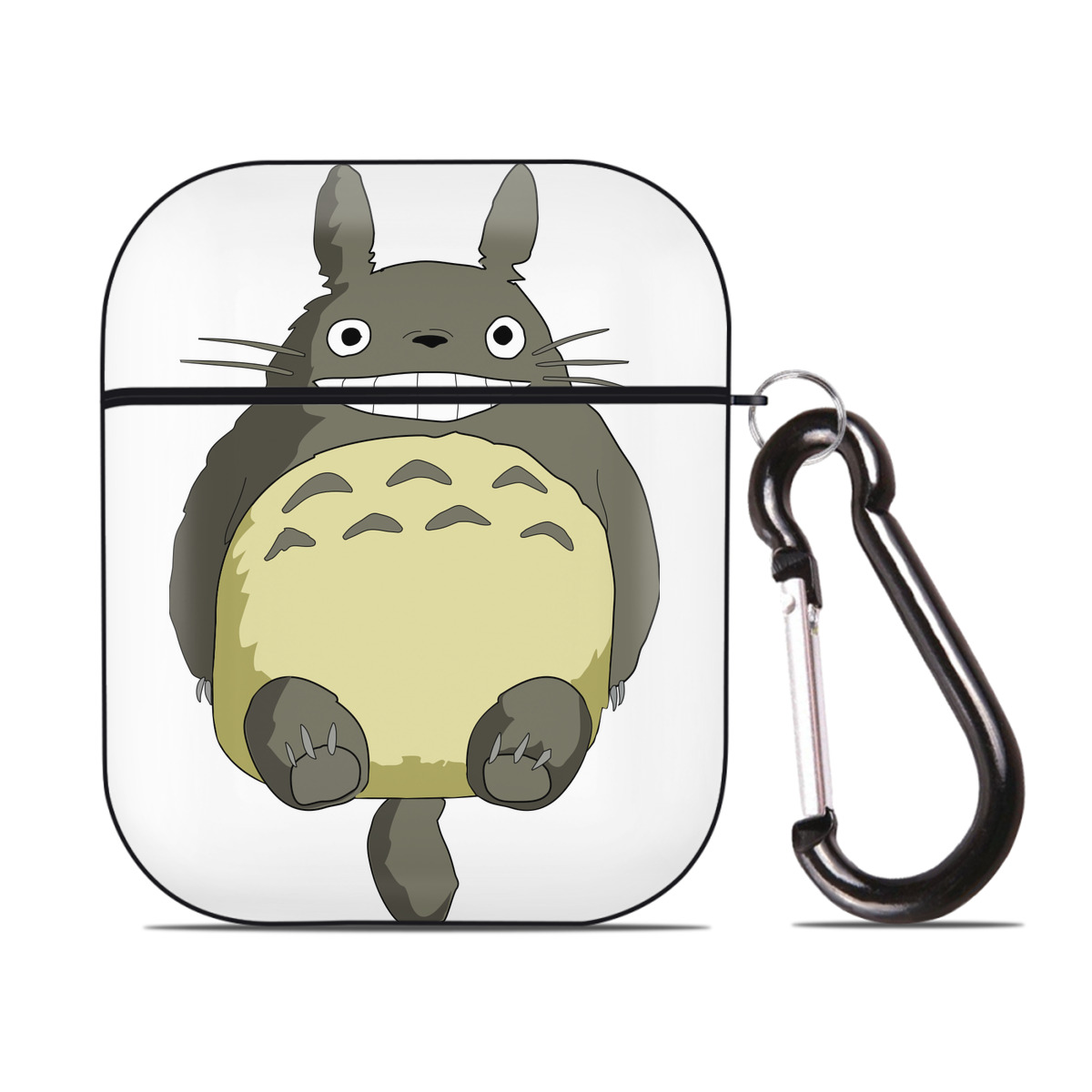 （画像用） となりのトトロ 草壁メイ 草壁サツキ My Neighbor Totoro Satsuki Kusakabe Mei Kusakabe AirPods 第2世代保護ケース ハードシェル ブラック 耐衝撃・防指紋・カラビナ付き