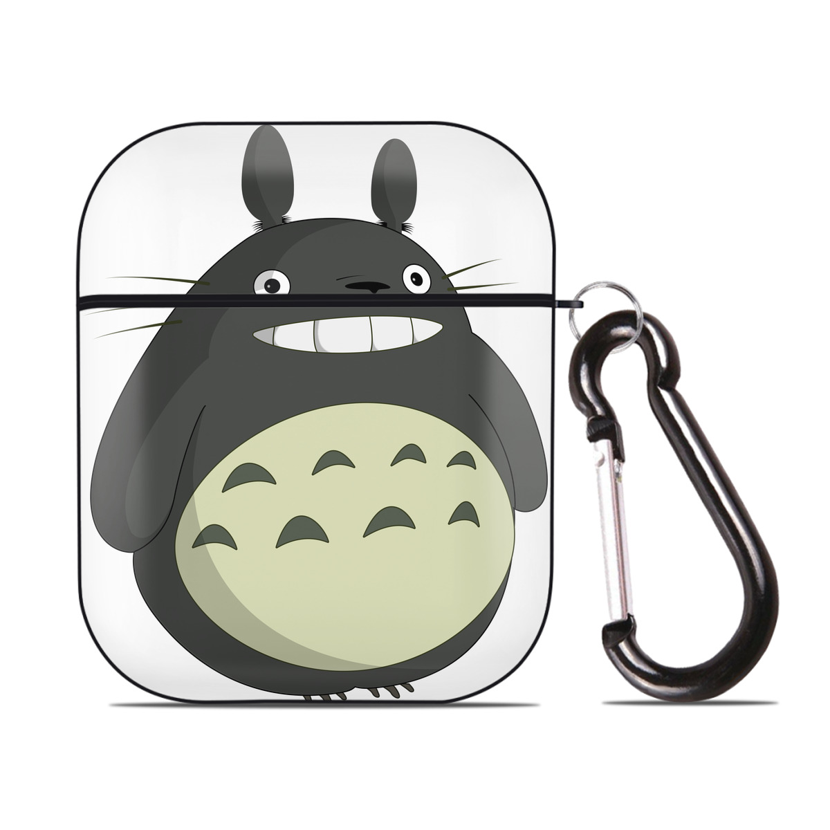 （画像用） となりのトトロ 草壁メイ 草壁サツキ My Neighbor Totoro Satsuki Kusakabe Mei Kusakabe AirPods 第2世代保護ケース ハードシェル ブラック 耐衝撃・防指紋・カラビナ付き