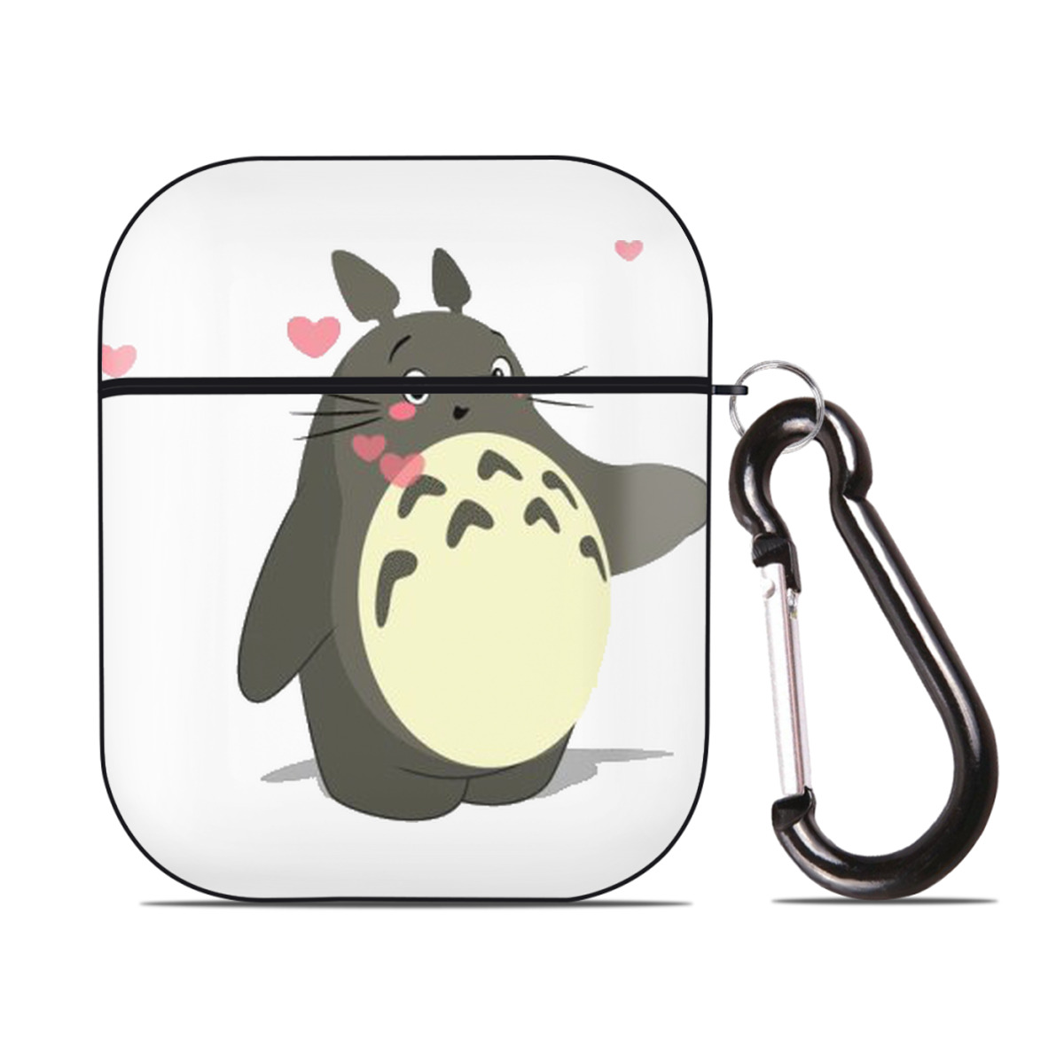 （画像用） となりのトトロ 草壁メイ 草壁サツキ My Neighbor Totoro Satsuki Kusakabe Mei Kusakabe AirPods 第2世代保護ケース ハードシェル ブラック 耐衝撃・防指紋・カラビナ付き