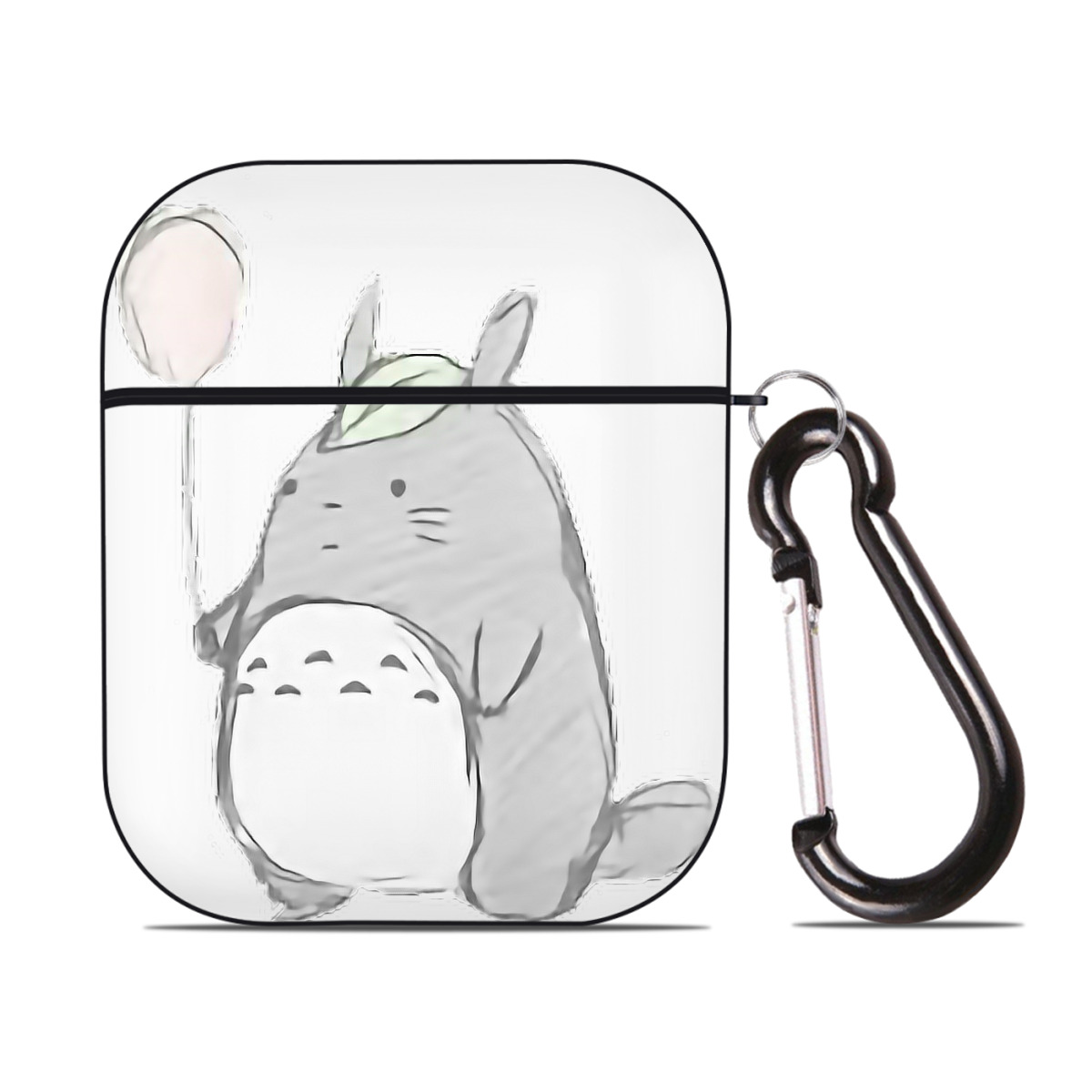 （画像用） となりのトトロ 草壁メイ 草壁サツキ My Neighbor Totoro Satsuki Kusakabe Mei Kusakabe AirPods 第2世代保護ケース ハードシェル ブラック 耐衝撃・防指紋・カラビナ付き