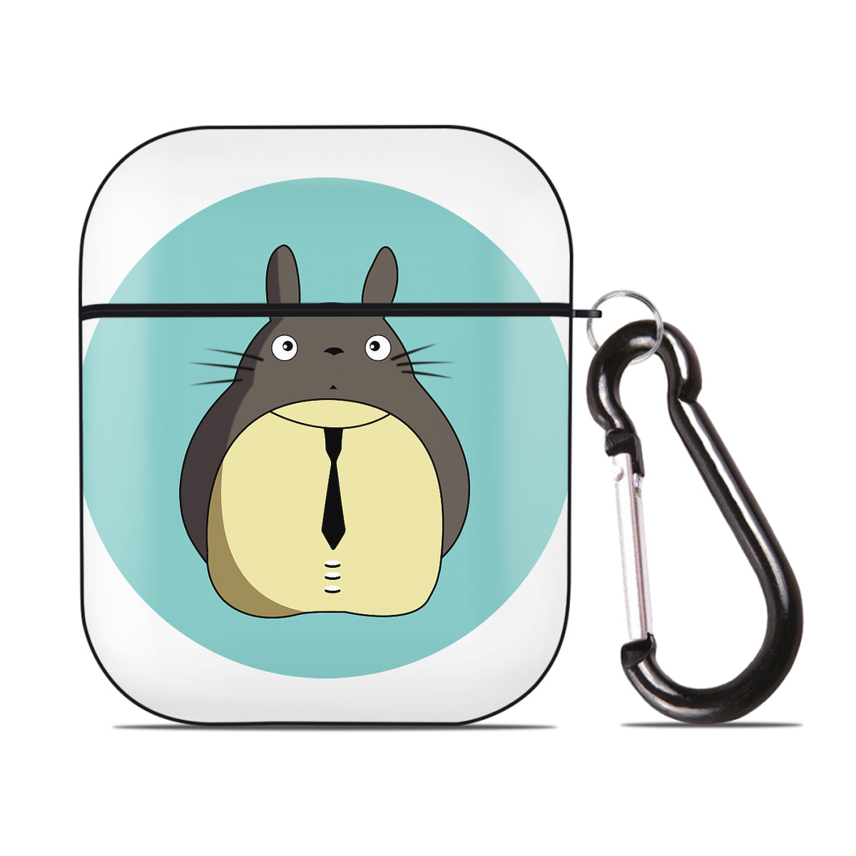 （画像用） となりのトトロ 草壁メイ 草壁サツキ My Neighbor Totoro Satsuki Kusakabe Mei Kusakabe AirPods 第2世代保護ケース ハードシェル ブラック 耐衝撃・防指紋・カラビナ付き