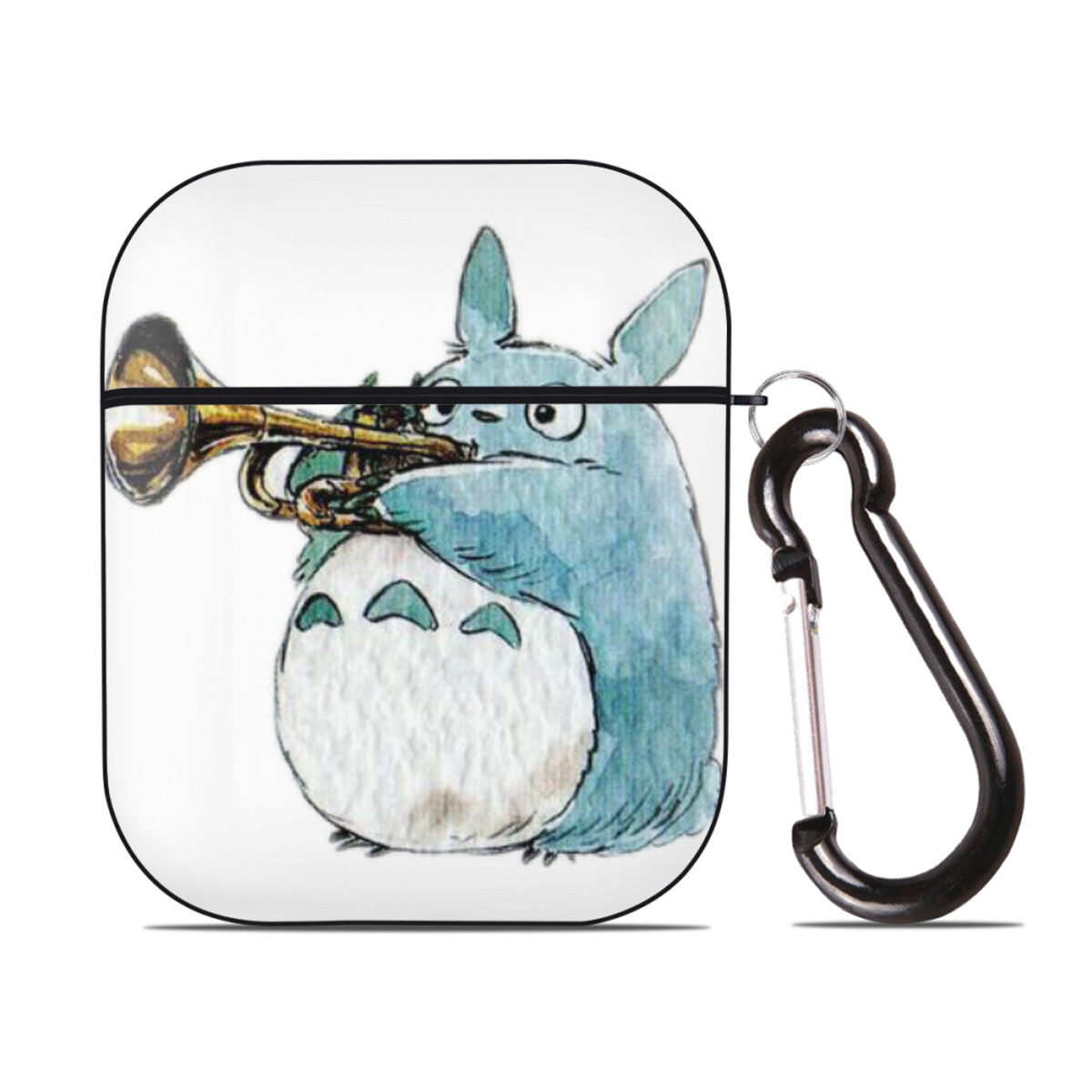 （画像用） となりのトトロ 草壁メイ 草壁サツキ My Neighbor Totoro Satsuki Kusakabe Mei Kusakabe AirPods 第2世代保護ケース ハードシェル ブラック 耐衝撃・防指紋・カラビナ付き