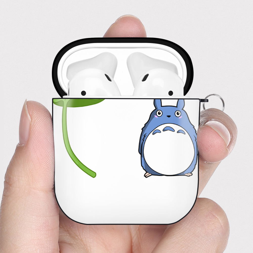 （画像用） となりのトトロ 草壁メイ 草壁サツキ My Neighbor Totoro Satsuki Kusakabe Mei Kusakabe AirPods 第2世代保護ケース ハードシェル ブラック 耐衝撃・防指紋・カラビナ付き