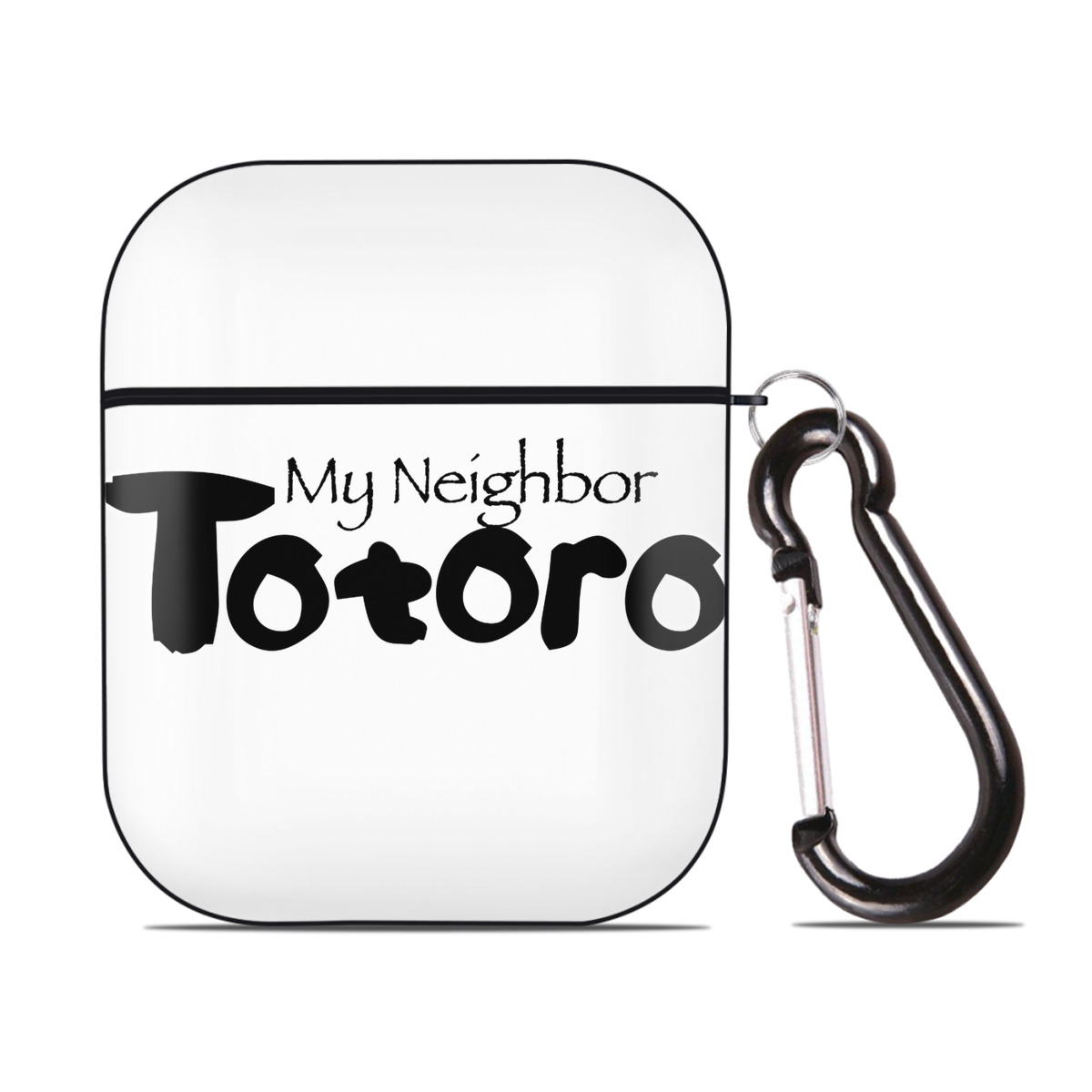 （画像用） となりのトトロ 草壁メイ 草壁サツキ My Neighbor Totoro Satsuki Kusakabe Mei Kusakabe AirPods 第2世代保護ケース ハードシェル ブラック 耐衝撃・防指紋・カラビナ付き