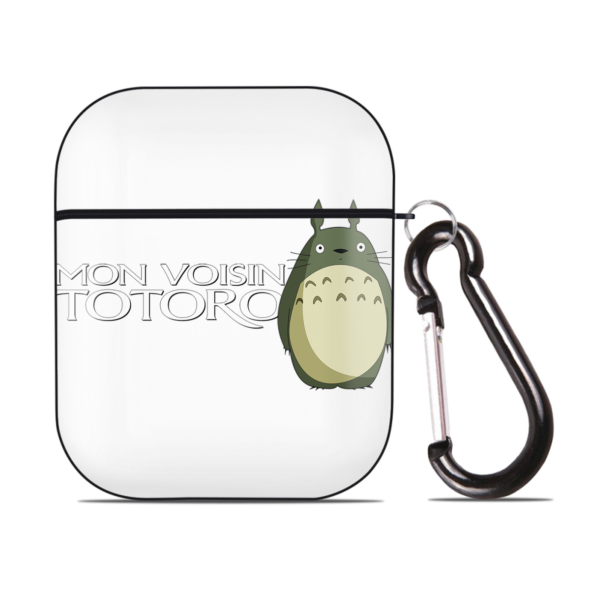 （画像用） となりのトトロ 草壁メイ 草壁サツキ My Neighbor Totoro Satsuki Kusakabe Mei Kusakabe AirPods 第2世代保護ケース ハードシェル ブラック 耐衝撃・防指紋・カラビナ付き