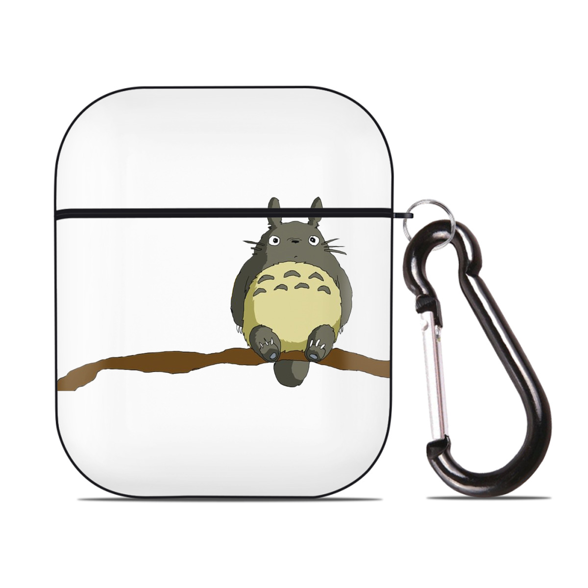 （画像用） となりのトトロ 草壁メイ 草壁サツキ My Neighbor Totoro Satsuki Kusakabe Mei Kusakabe AirPods 第2世代保護ケース ハードシェル ブラック 耐衝撃・防指紋・カラビナ付き