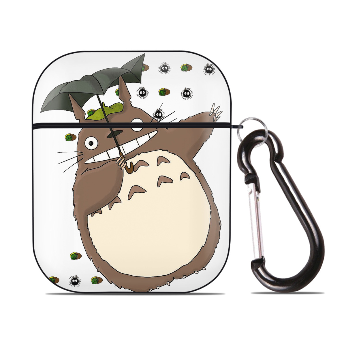 （画像用） となりのトトロ 草壁メイ 草壁サツキ My Neighbor Totoro Satsuki Kusakabe Mei Kusakabe AirPods 第2世代保護ケース ハードシェル ブラック 耐衝撃・防指紋・カラビナ付き