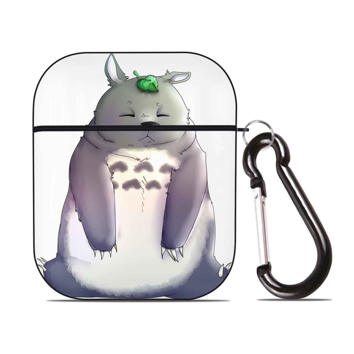（画像用） となりのトトロ 草壁メイ 草壁サツキ My Neighbor Totoro Satsuki Kusakabe Mei Kusakabe AirPods 第2世代保護ケース ハードシェル ブラック 耐衝撃・防指紋・カラビナ付き