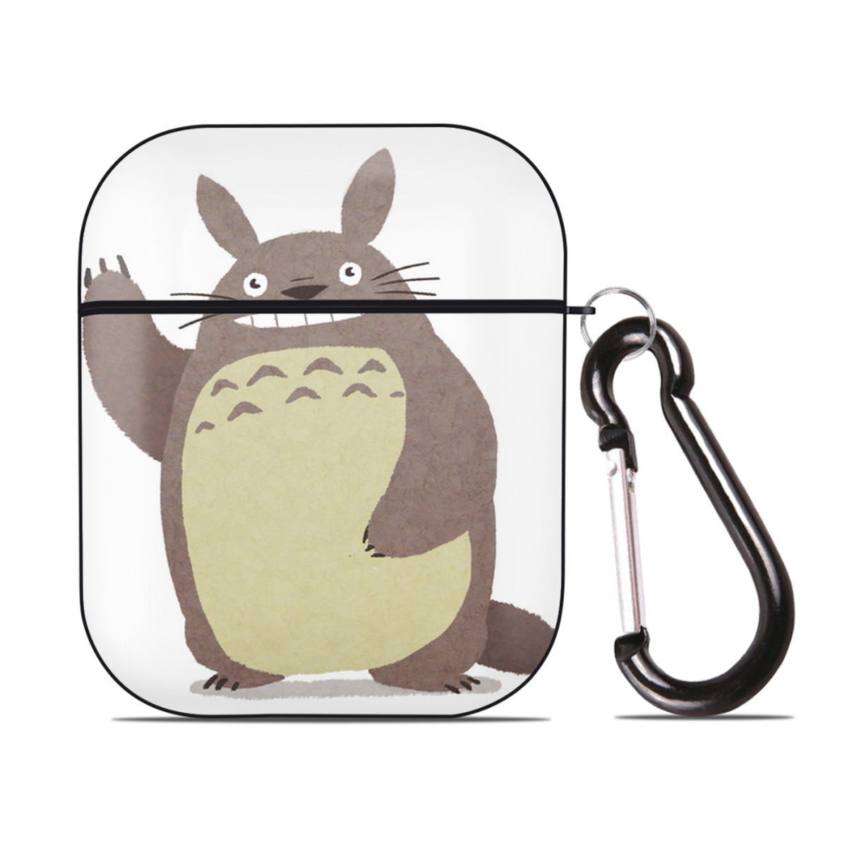 （画像用） となりのトトロ 草壁メイ 草壁サツキ My Neighbor Totoro Satsuki Kusakabe Mei Kusakabe AirPods 第2世代保護ケース ハードシェル ブラック 耐衝撃・防指紋・カラビナ付き