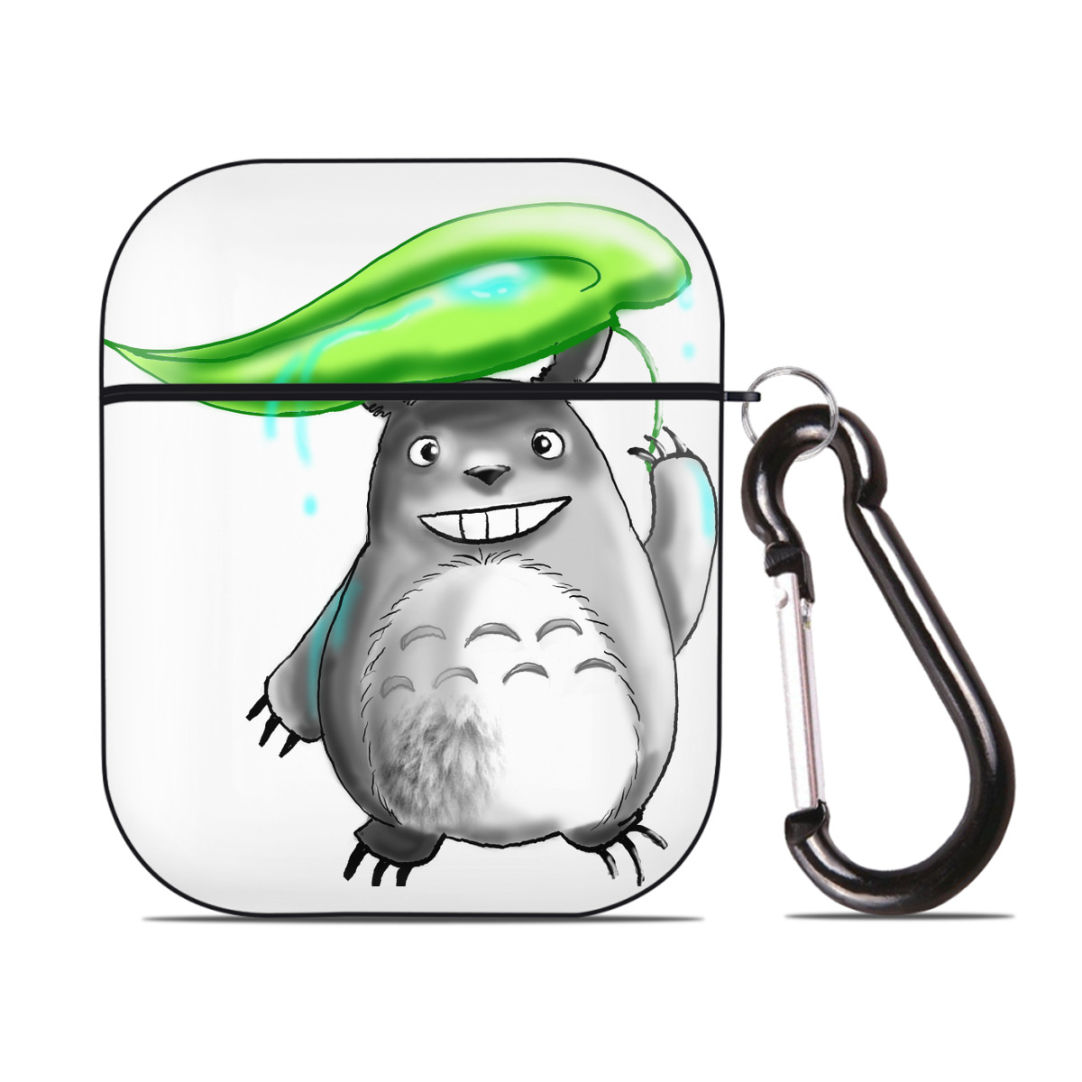 （画像用） となりのトトロ 草壁メイ 草壁サツキ My Neighbor Totoro Satsuki Kusakabe Mei Kusakabe AirPods 第2世代保護ケース ハードシェル ブラック 耐衝撃・防指紋・カラビナ付き