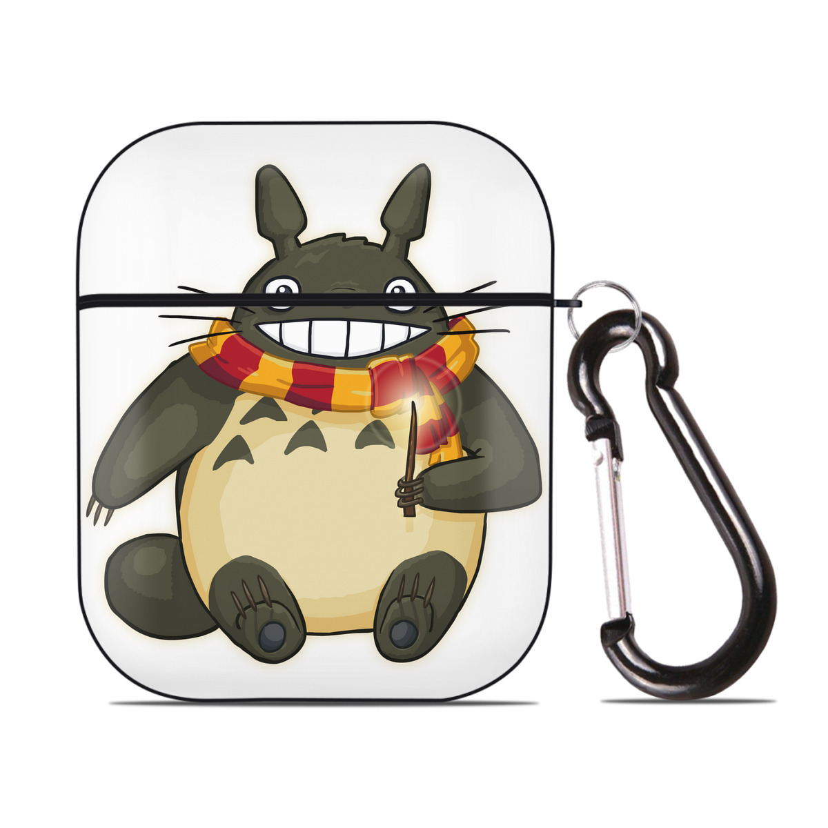 （画像用） となりのトトロ 草壁メイ 草壁サツキ My Neighbor Totoro Satsuki Kusakabe Mei Kusakabe AirPods 第2世代保護ケース ハードシェル ブラック 耐衝撃・防指紋・カラビナ付き
