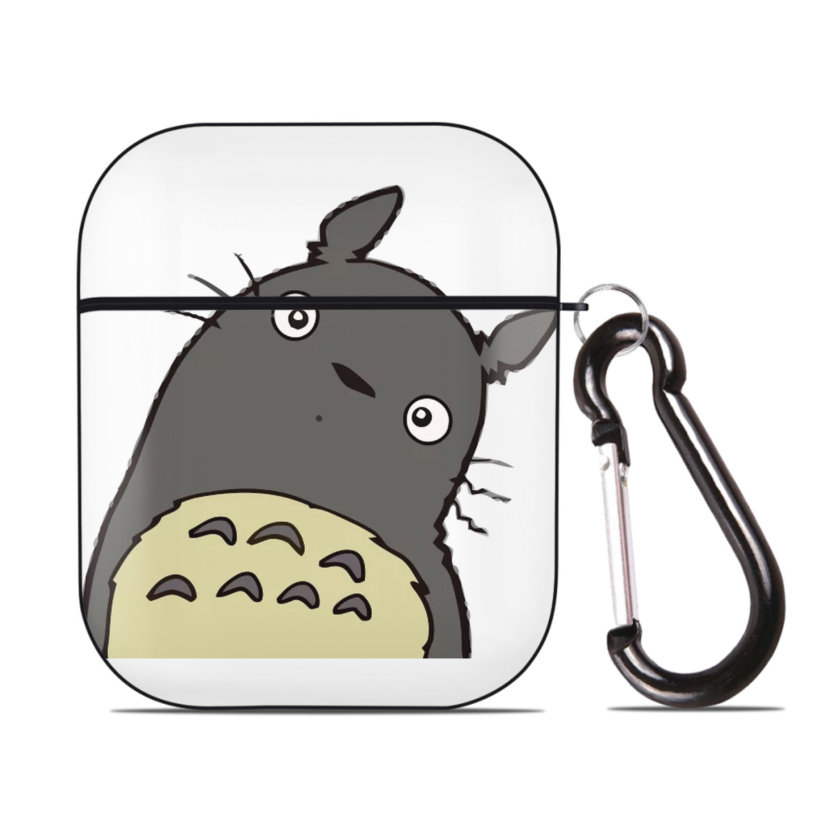 （画像用） となりのトトロ 草壁メイ 草壁サツキ My Neighbor Totoro Satsuki Kusakabe Mei Kusakabe AirPods 第2世代保護ケース ハードシェル ブラック 耐衝撃・防指紋・カラビナ付き