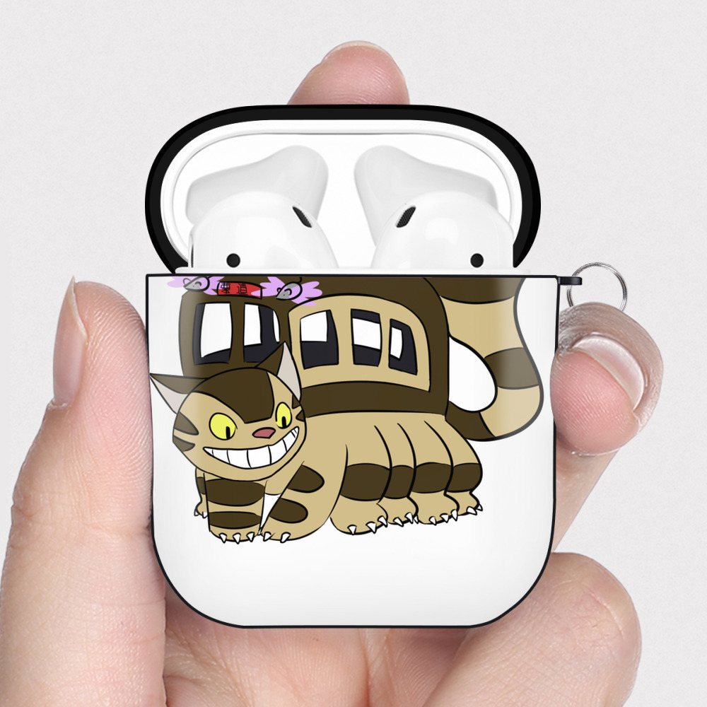 （画像用） となりのトトロ 草壁メイ 草壁サツキ My Neighbor Totoro Satsuki Kusakabe Mei Kusakabe AirPods 第2世代保護ケース ハードシェル ブラック 耐衝撃・防指紋・カラビナ付き