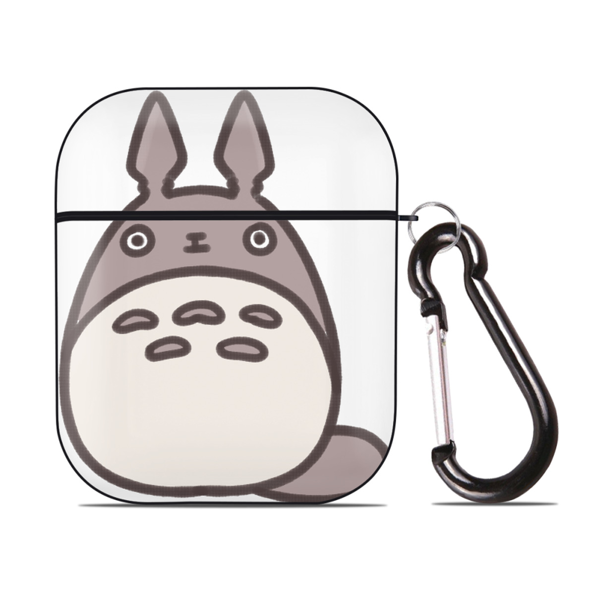 （画像用） となりのトトロ 草壁メイ 草壁サツキ My Neighbor Totoro Satsuki Kusakabe Mei Kusakabe AirPods 第2世代保護ケース ハードシェル ブラック 耐衝撃・防指紋・カラビナ付き
