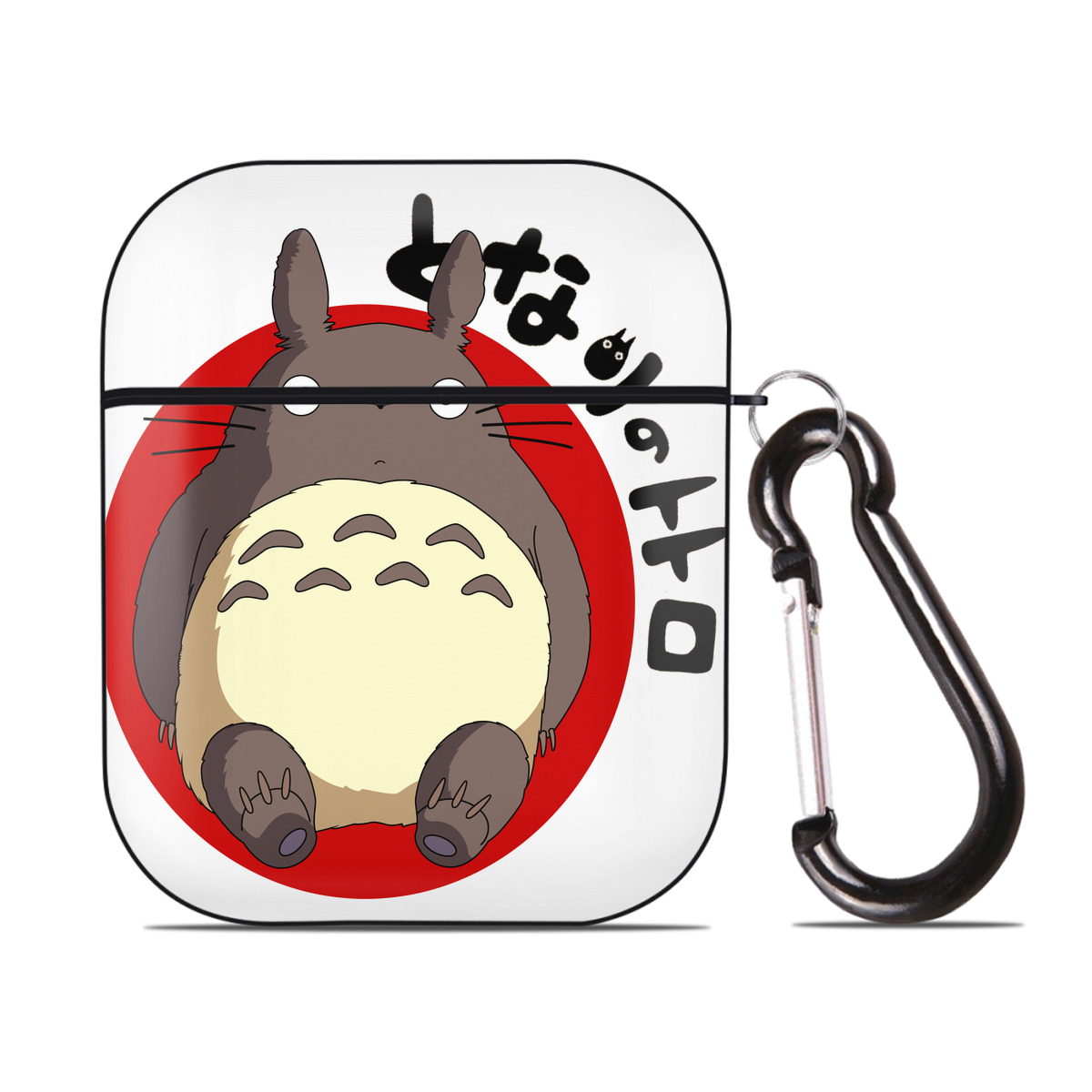（画像用） となりのトトロ 草壁メイ 草壁サツキ My Neighbor Totoro Satsuki Kusakabe Mei Kusakabe AirPods 第2世代保護ケース ハードシェル ブラック 耐衝撃・防指紋・カラビナ付き